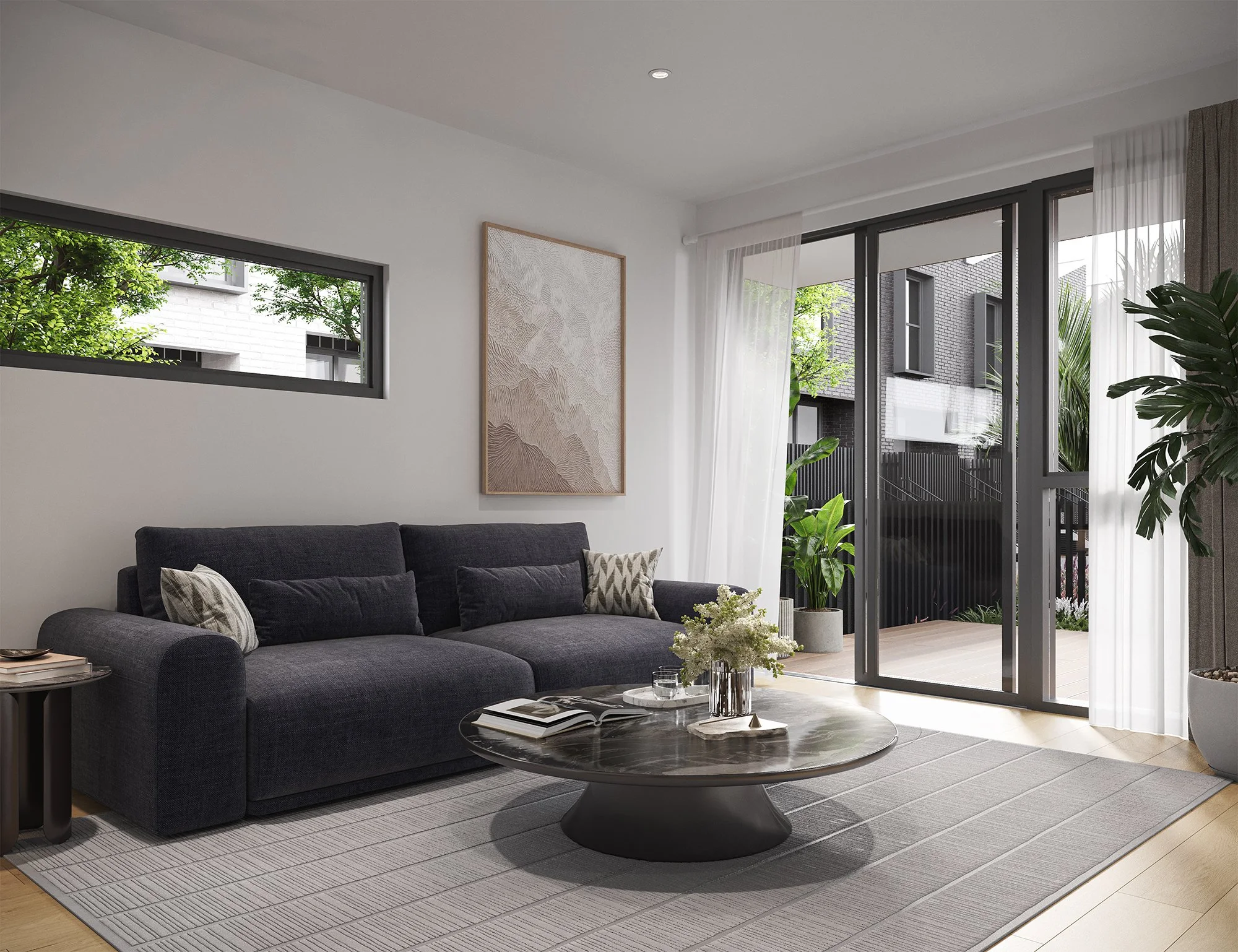 11-15 Edgerley Interior Living Balcony 3D render