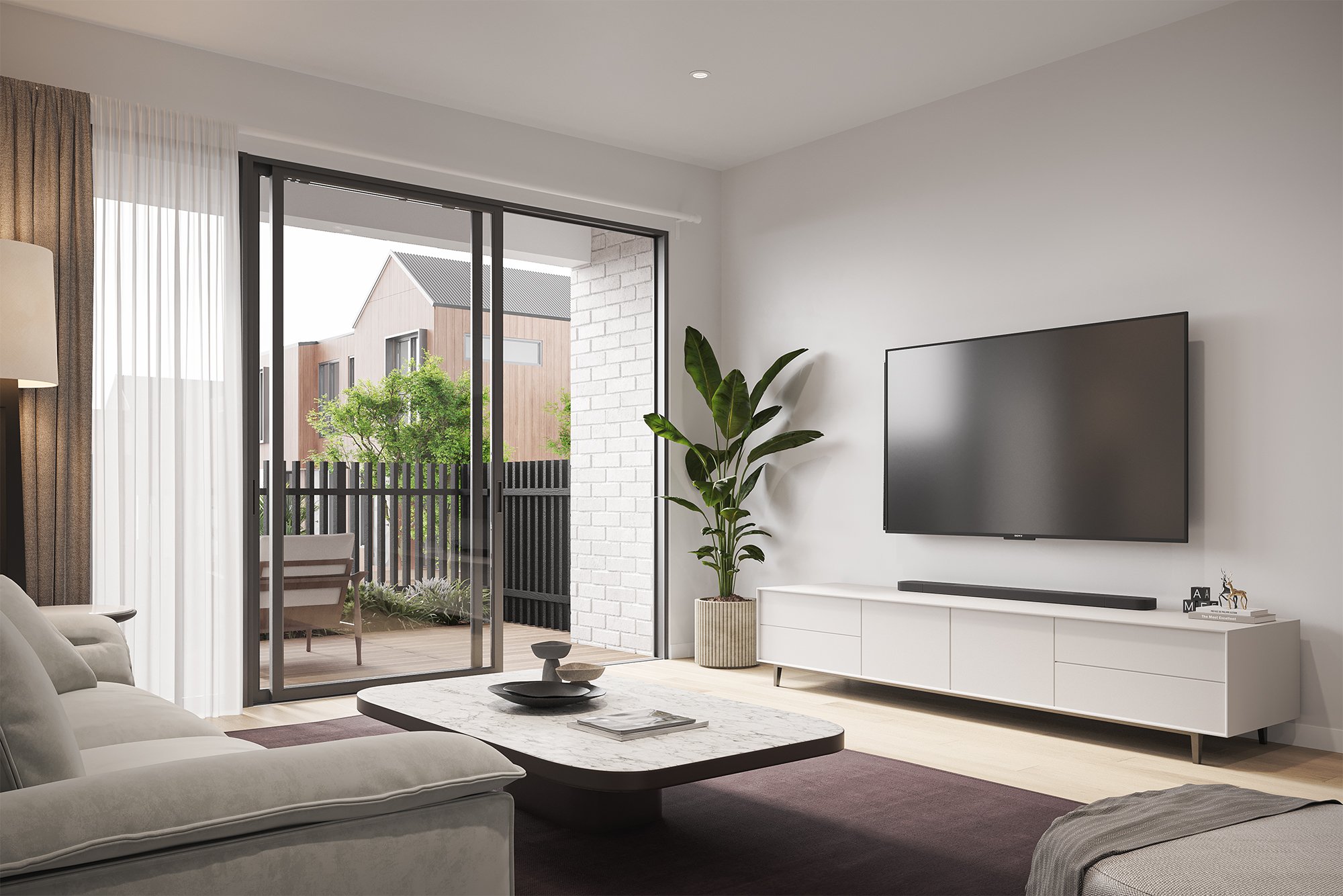 11-15 Edgerley Interior Living Balcony 3D render