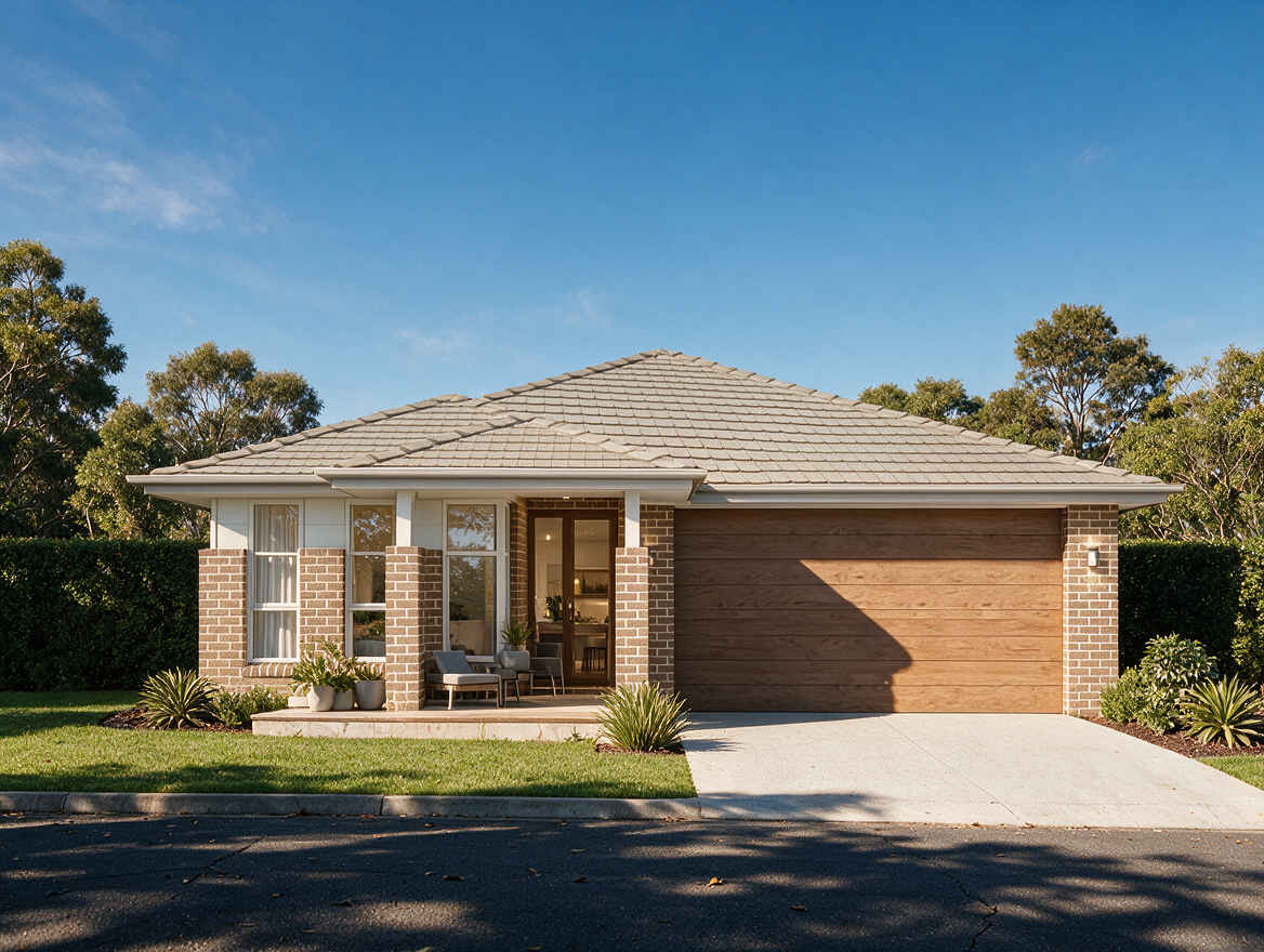 High-end 3D render of a contemporary suburban home created for residential property marketing.