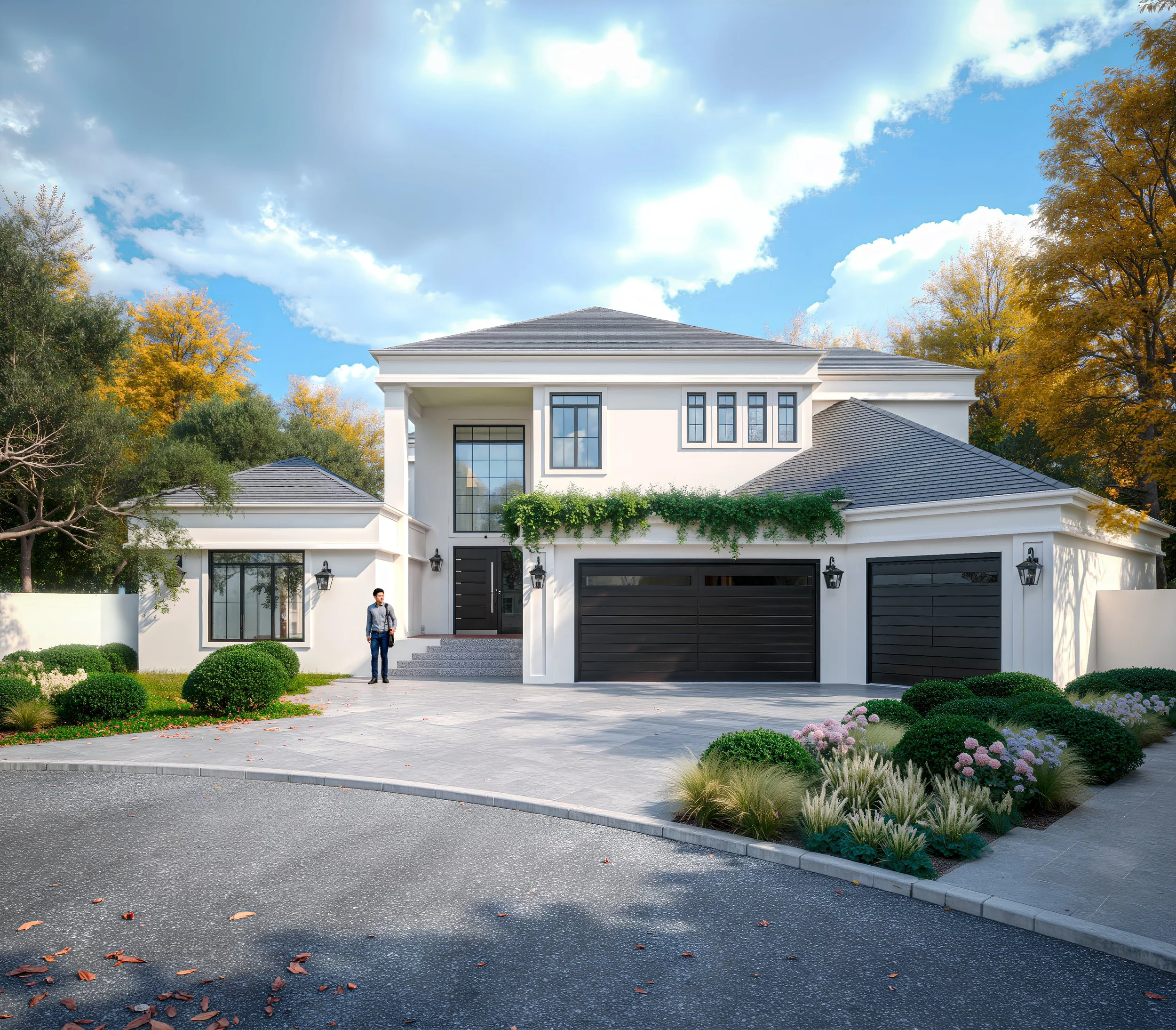 3D House Facade Rendering with Room Extension – Breeze Way Home Remodel