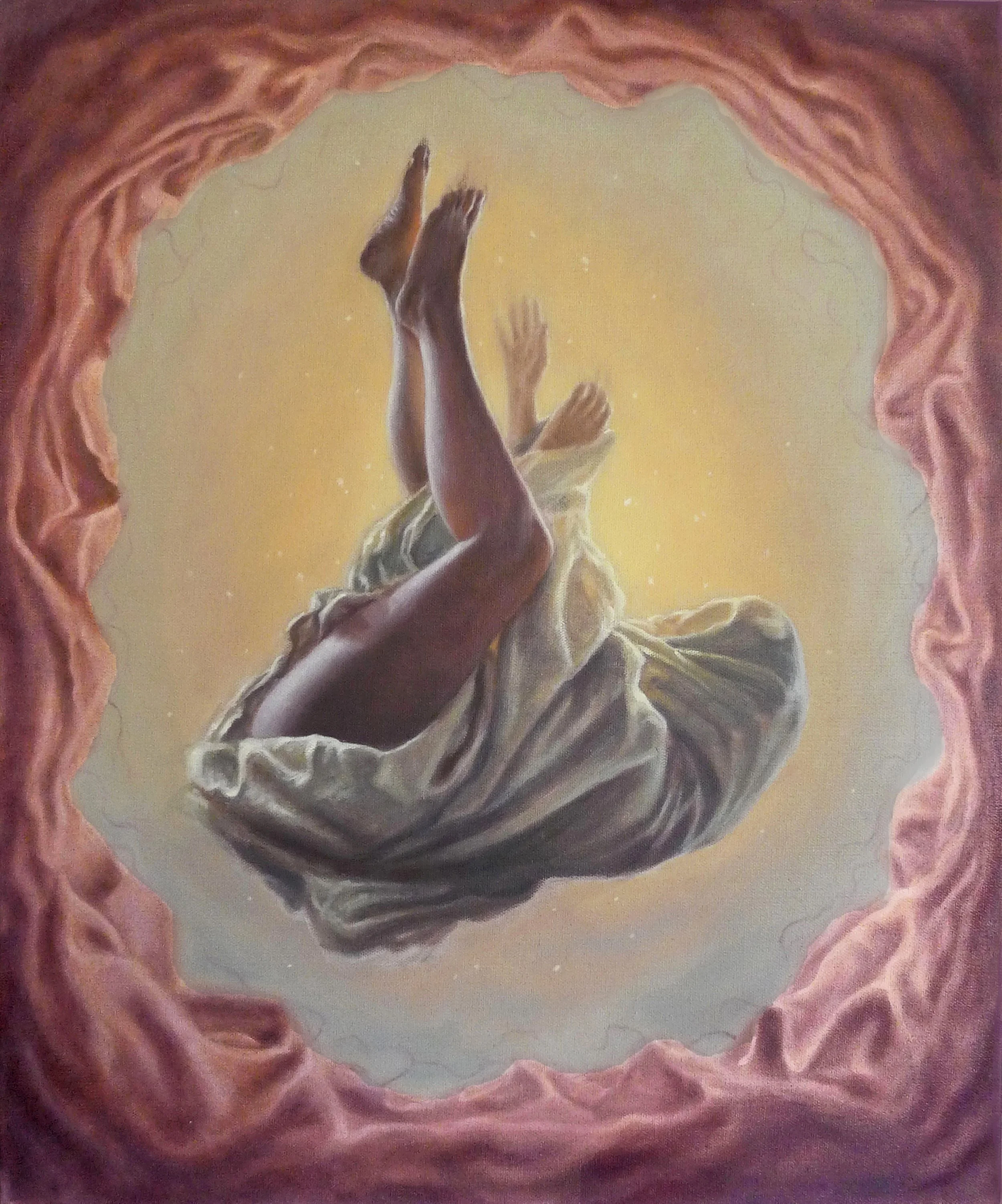 From the Folds of the Womb, oil on canvas, 20x24 inches, 2021