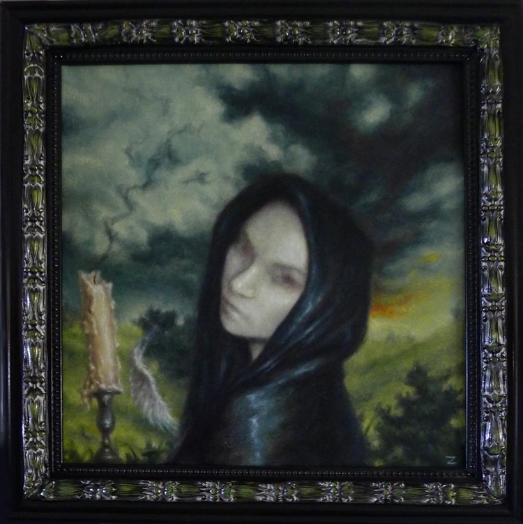 Extinguished, oil on canvas, 10x10 inches