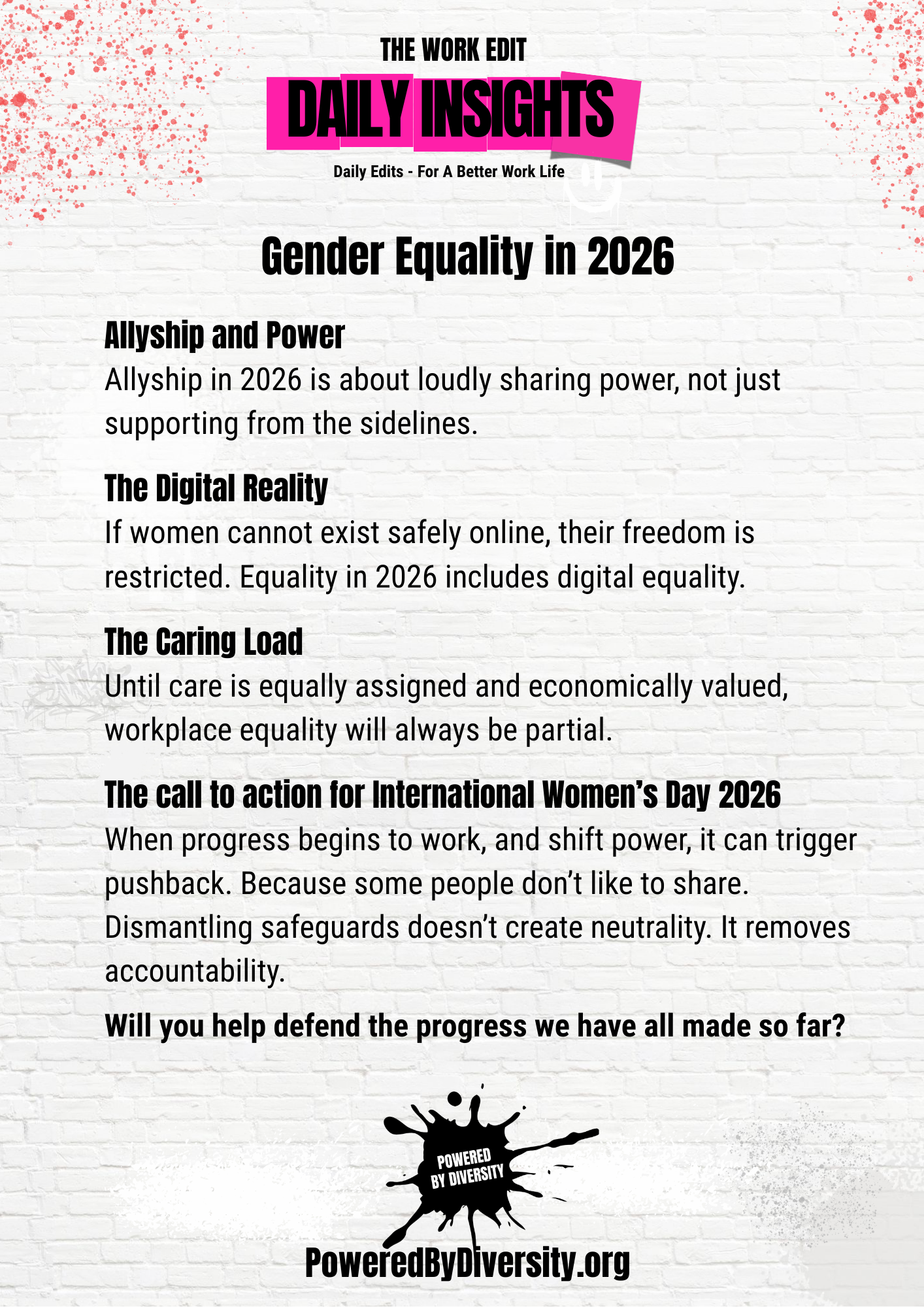 International Women’s Day Week: Priorities for Gender Equality in 2026…