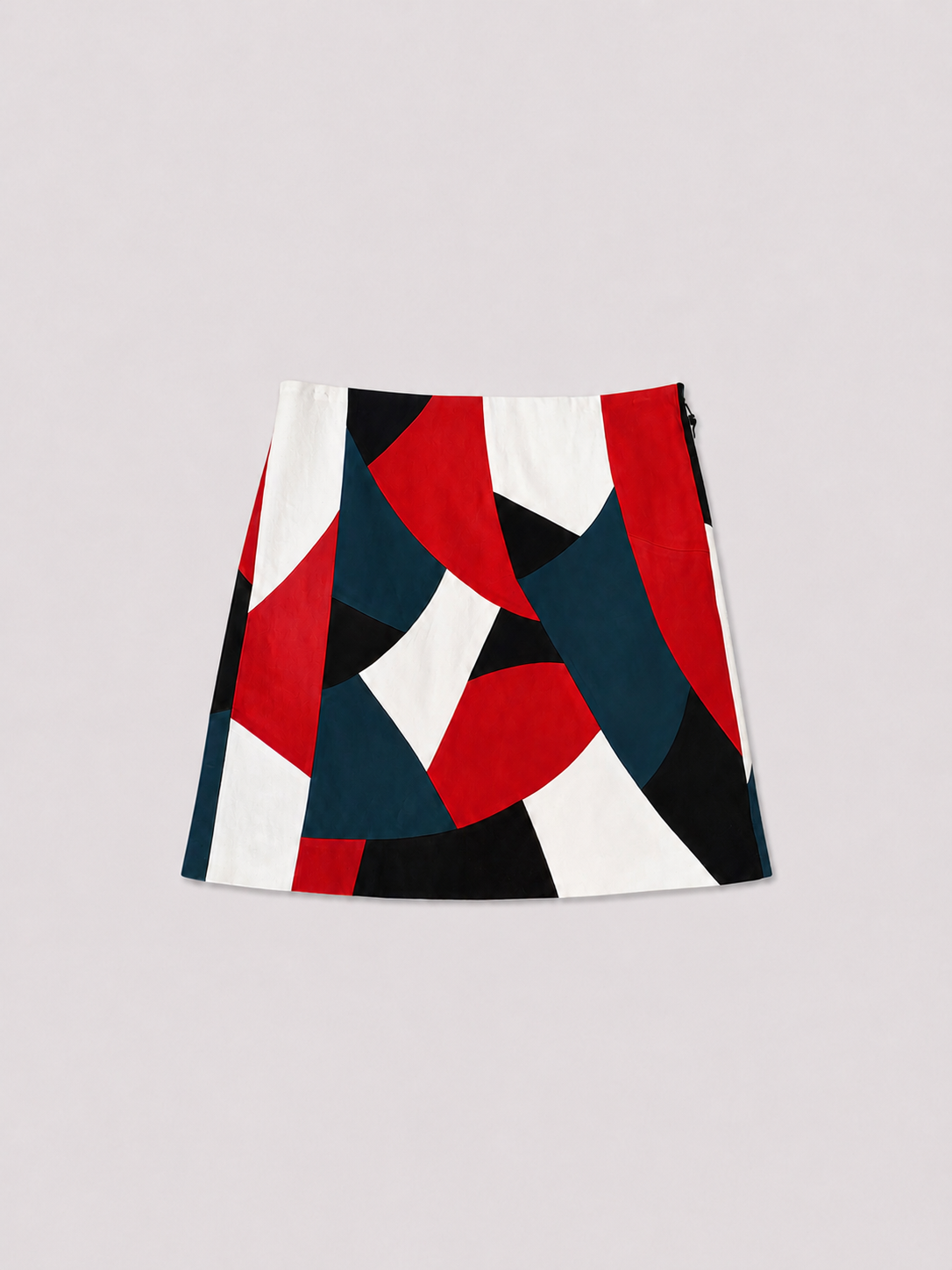 Lederrock_dunkel blau,weiß,rot,schwarz_front