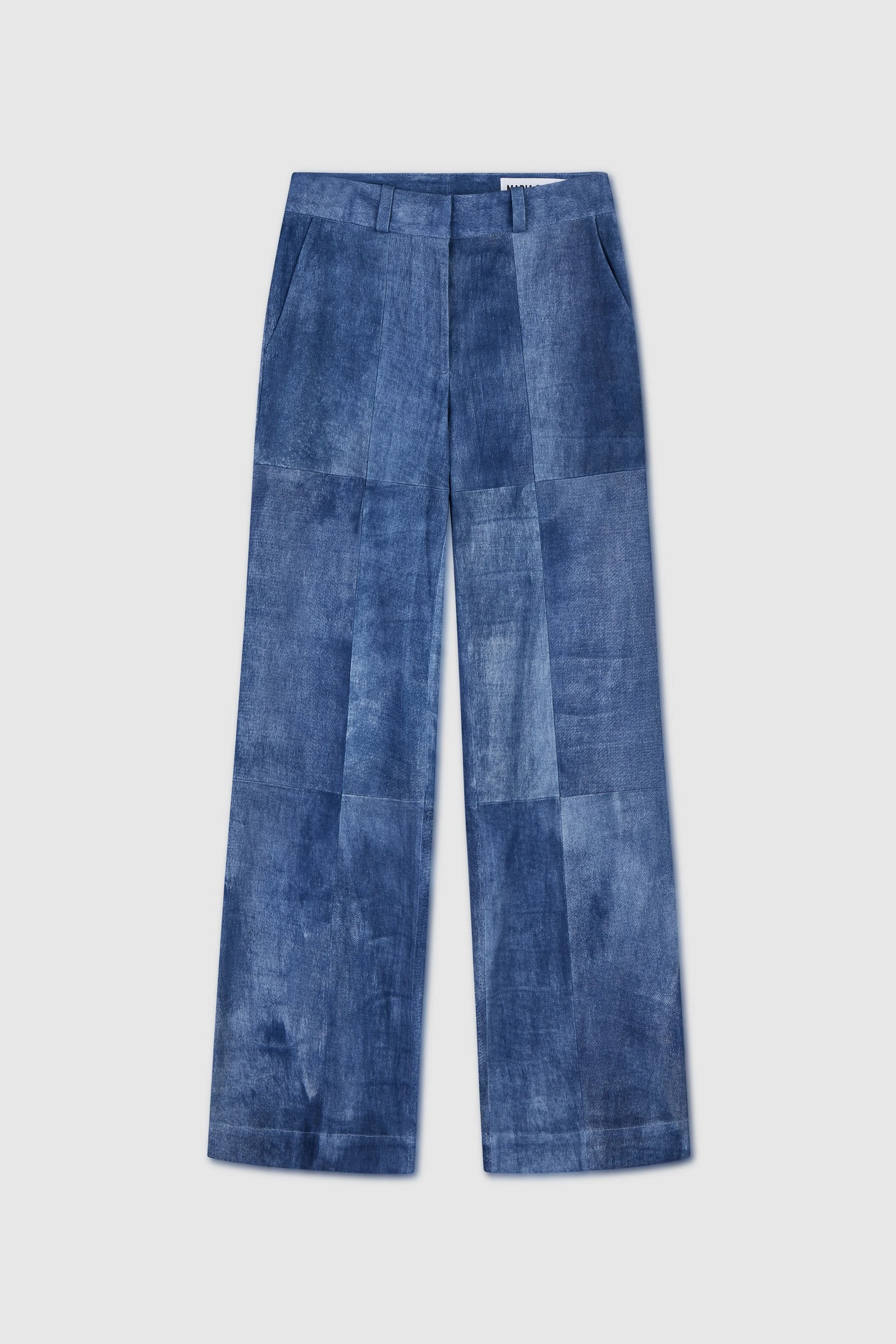 Mincing weite Lederhose im Denim-Look