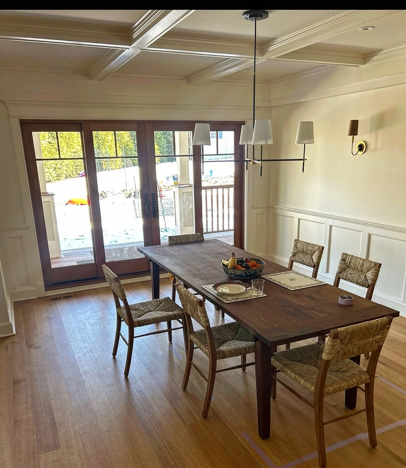 Warm, refined dining space with custom details that bring the whole room together.
