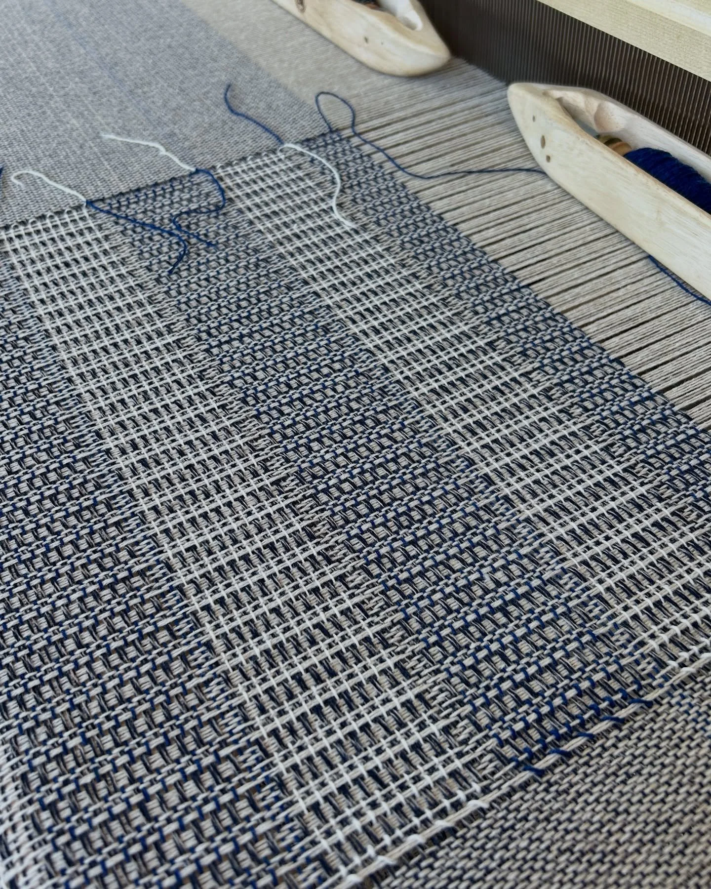 Details of the Rift throw 
Lambswool, merino &amp; organic cotton

Now showing as part of A Legacy in Motion at Contemporary Applied Arts for London Design Festival 2025
View the exhibition in the gallery from 15&ndash;27 Sep, with works also availab