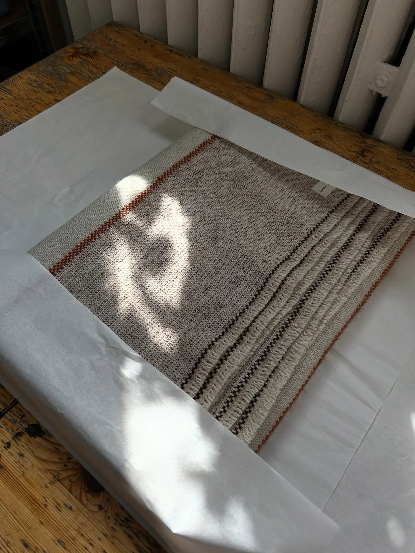 Stria throw, handwoven mohair &amp; lambswool