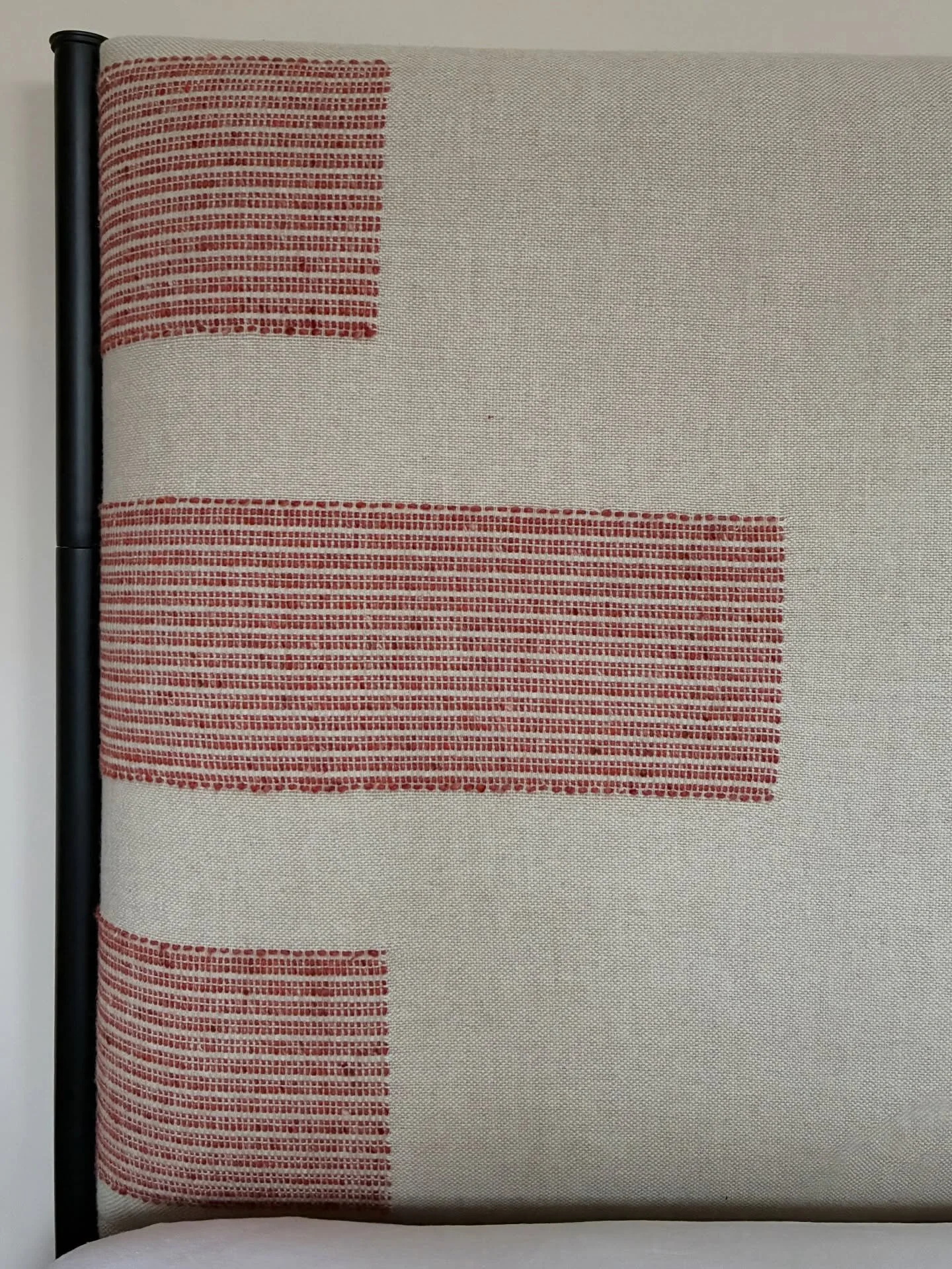 Bespoke headboard woven for a wonderful private client back in October - swipe for a few progress pics