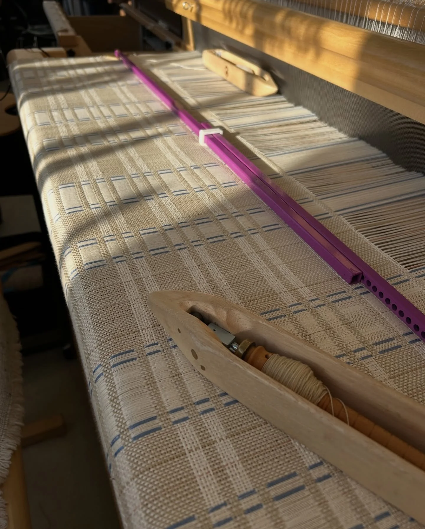 Bespoke project on the loom these past few weeks - Organic cotton, wool, silk &amp; rayon