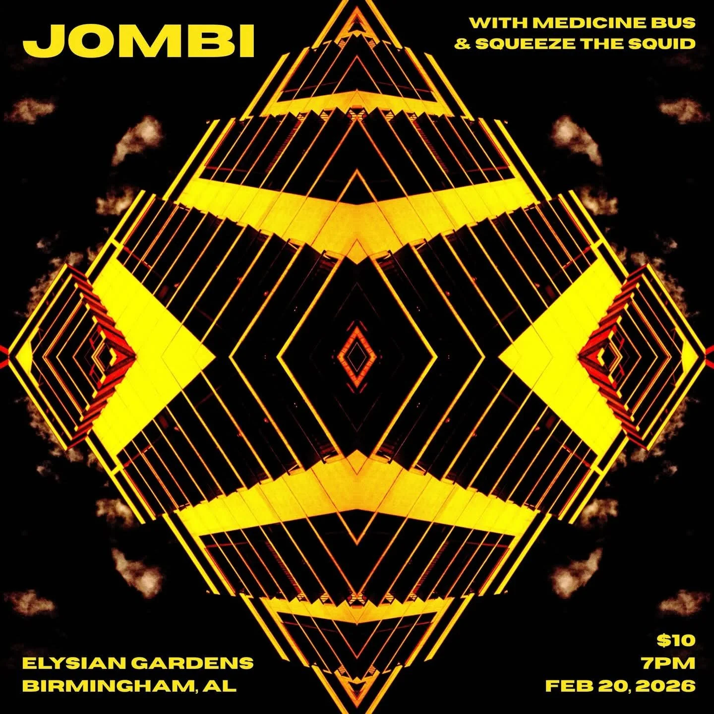 ELYSIAN GARDENS PRESENTS: JOMBI / MEDICINE BUS / SQUEEZE THE SQUID