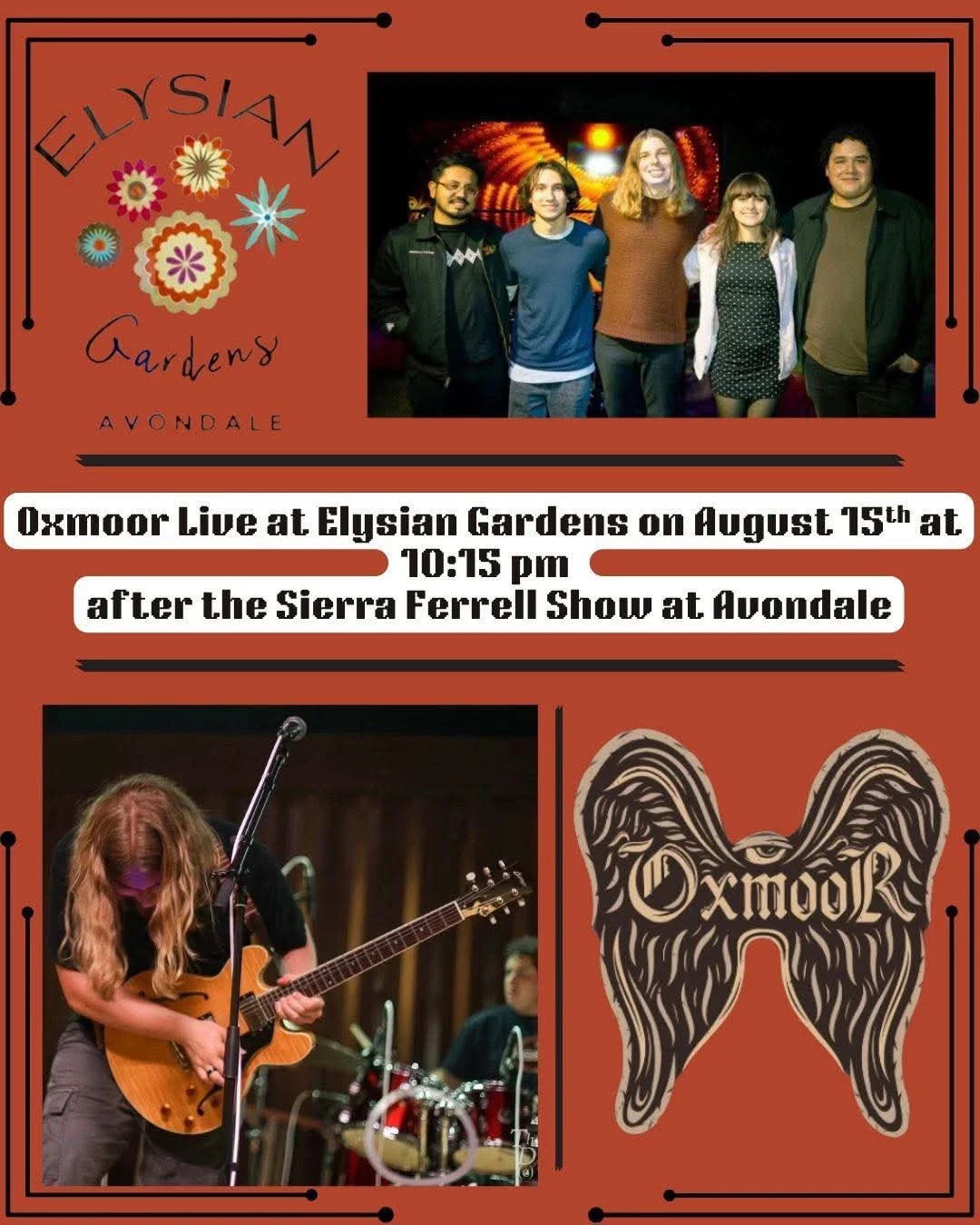 ELYSIAN GARDENS PRESENTS : OXMOOR (SIERRA FERRELL AFTERPARTY/ETHAN'S BERKLEE SEND-OFF)