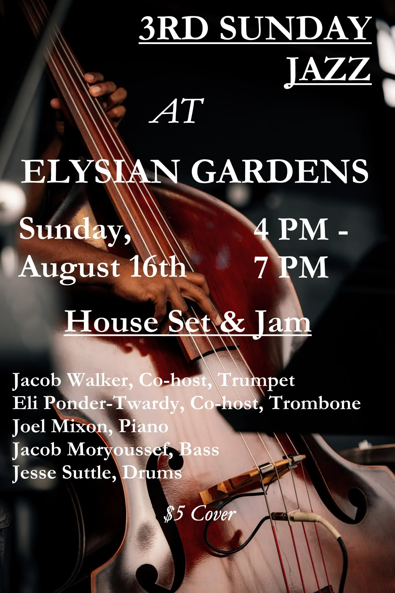 3rd SUNDAY JAZZ WITH ELI PONDER-TWARDY & JACOB WALKER