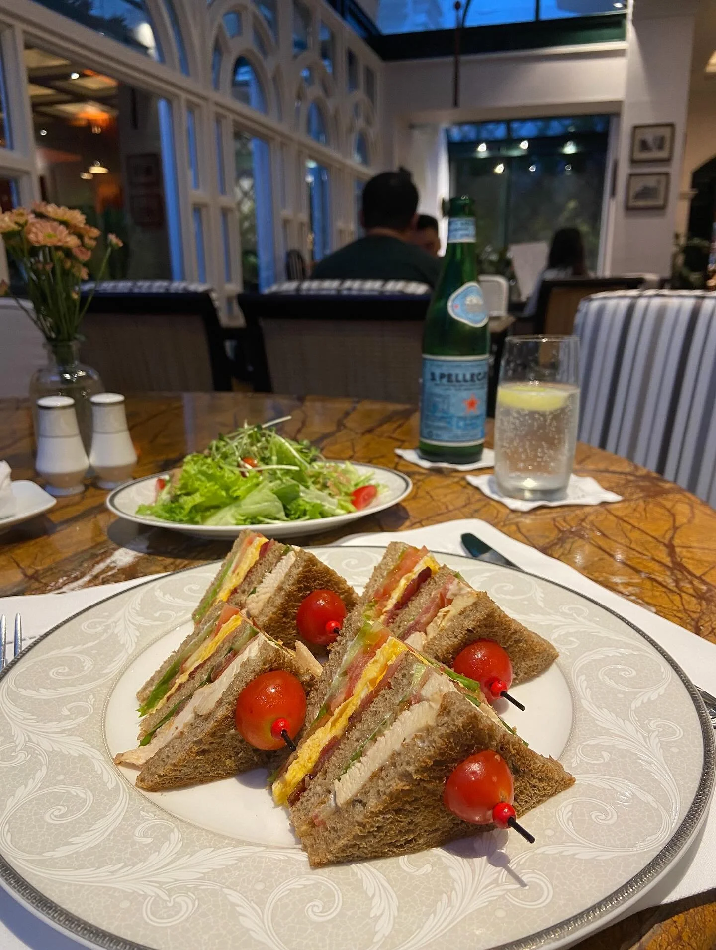 Le Club Sandwich. Metropole Hanoi. 

A well structured beauty. Finally sliced streaky bacon, poached egg, lots of tomato, perhaps a little bit light on the lettuce, and generous chunks of smoked chicken breast. Middle slice of bread@lightly buttered 