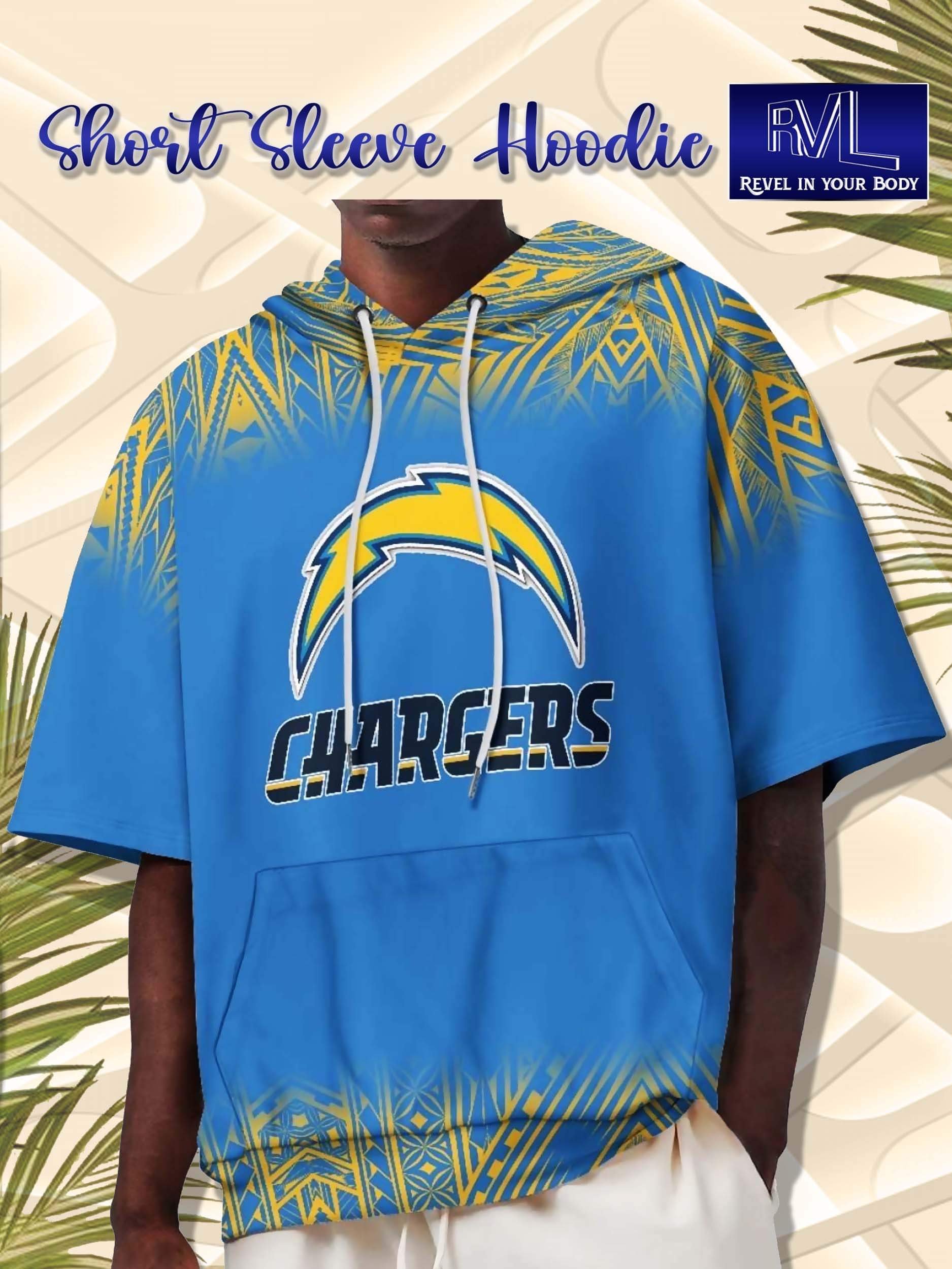 Short Sleeve Hoodie Los Angeles Chargers