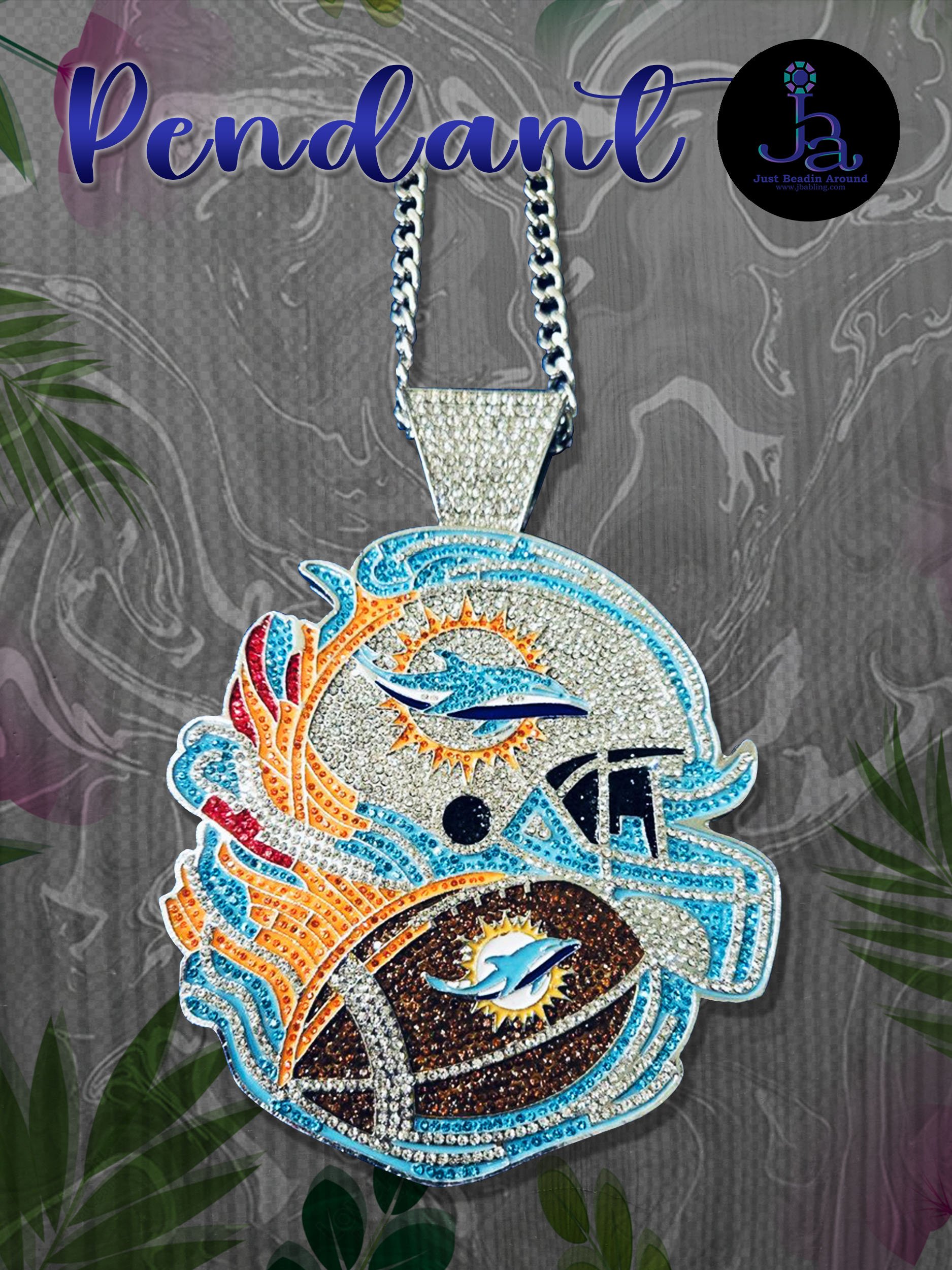 Flame Helmet Miami Dolphins Pendant ST.jpg