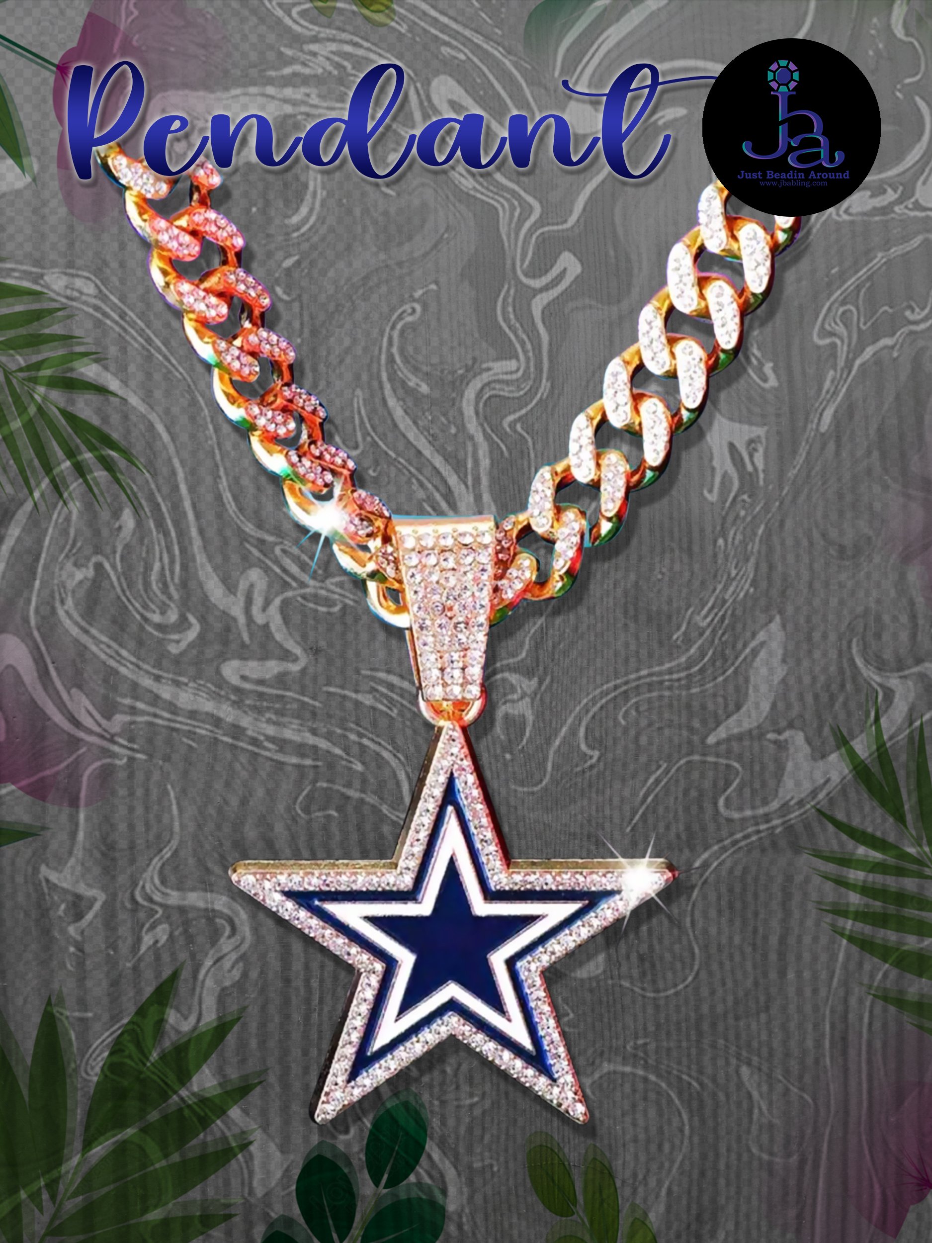 Crystal and Enamel Bling Star Dallas Cowboys Pendant GT.jpg
