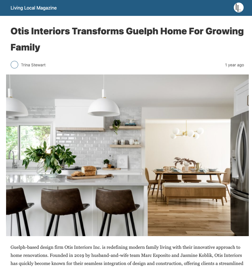 Otis Interiors Featured In Local Living Magazine