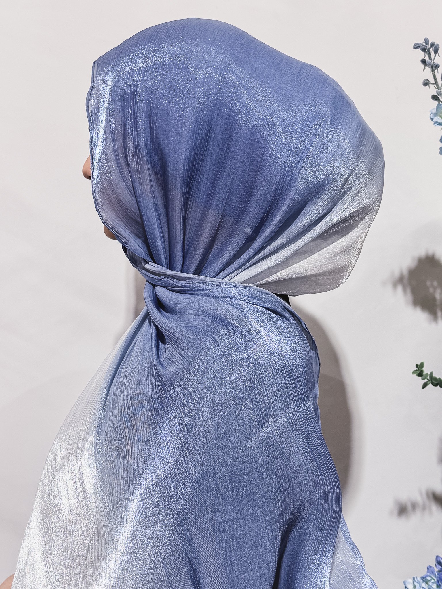 Soft Organza Silk Hijab – Blue Mist