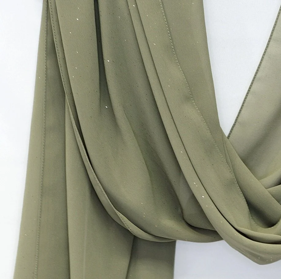 sage green chiffon scarf
