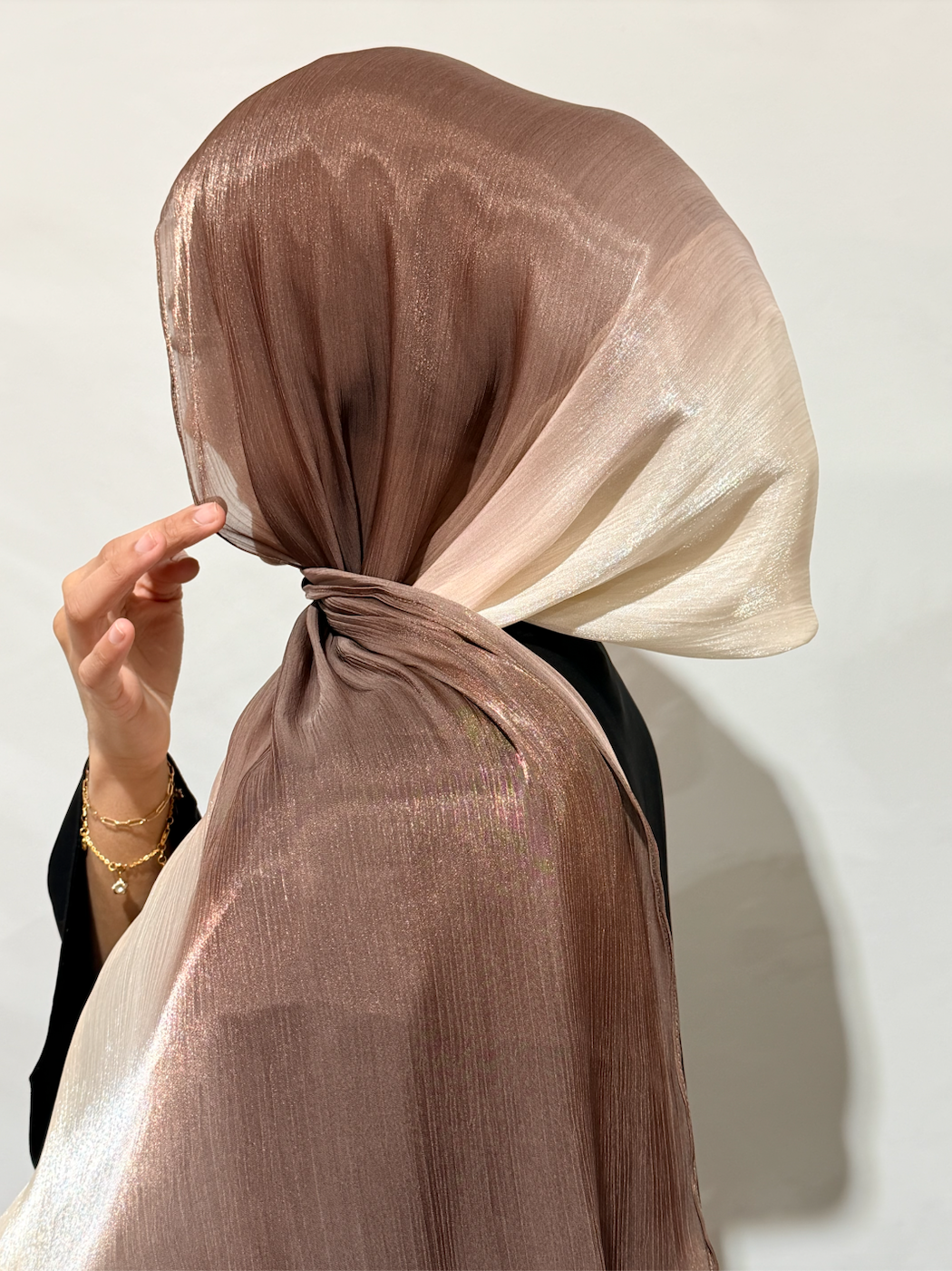 Soft Organza Silk Hijab – Mocha Pearl