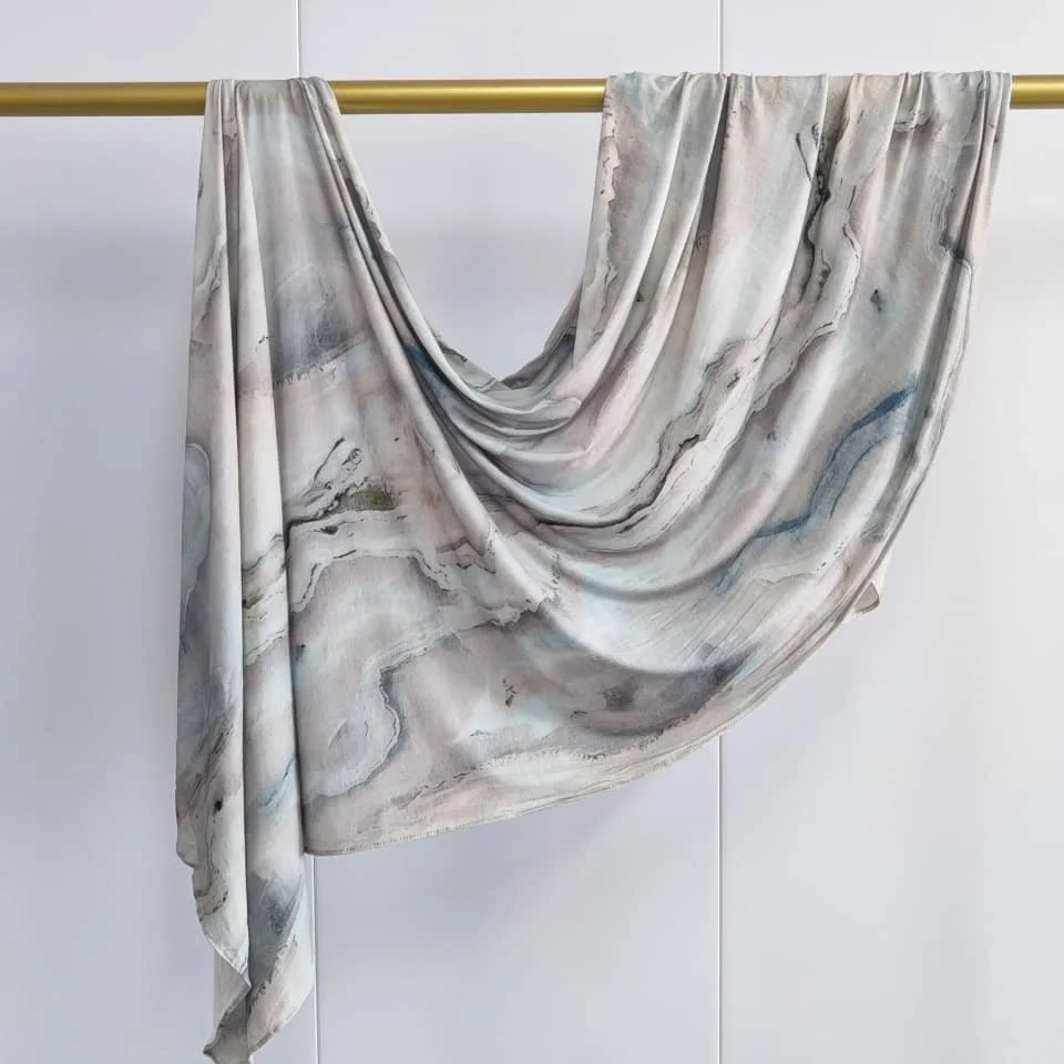 Silver Marble – Printed Jersey Hijab