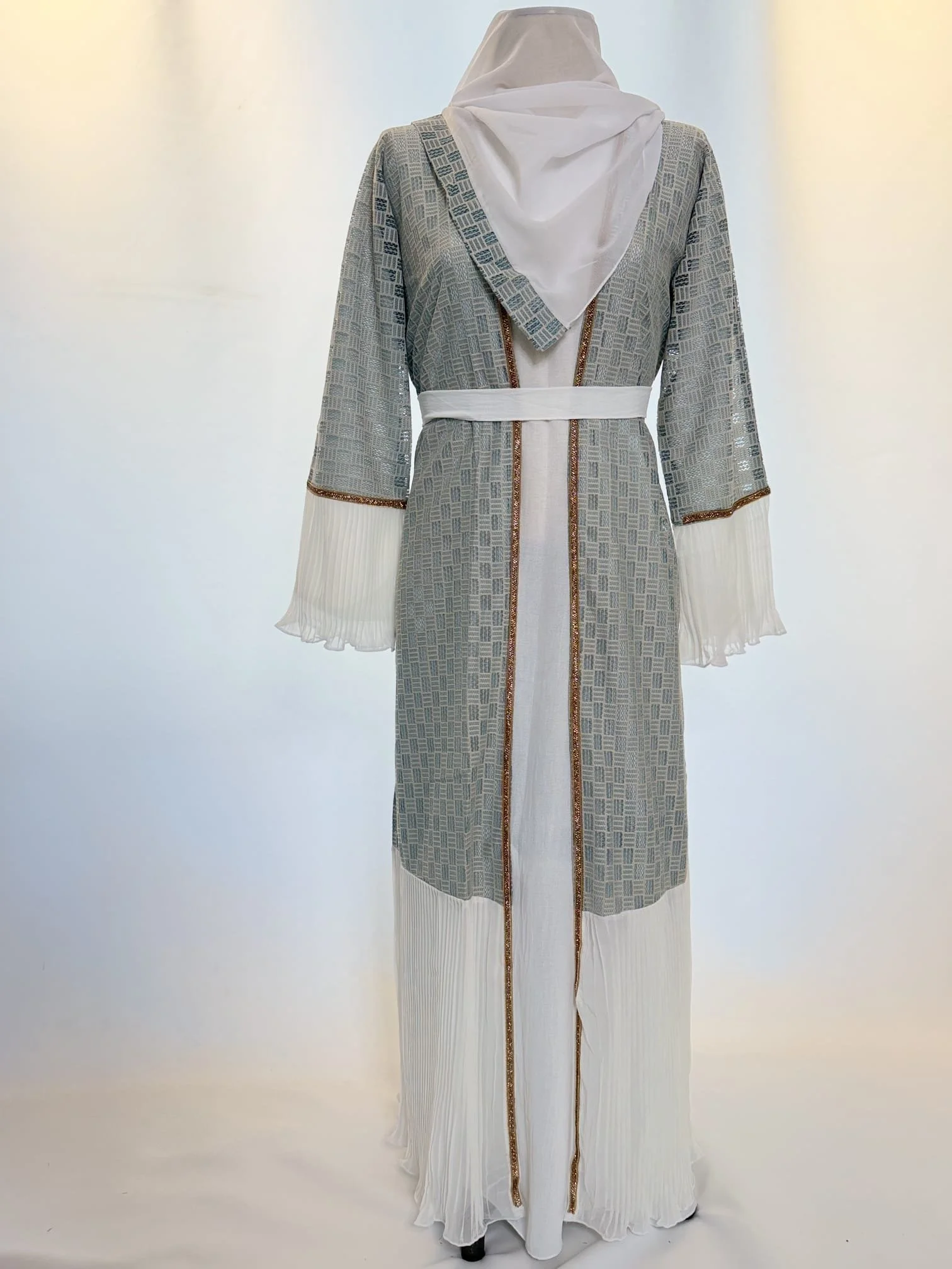 Ivory Mirage Lace Abaya Set