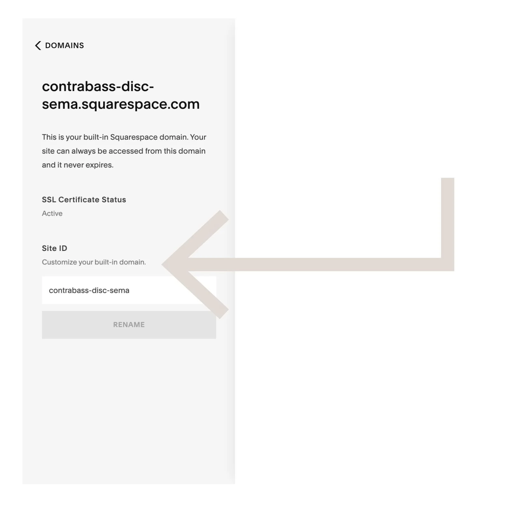 Click on built in domains (see above) and find Site ID