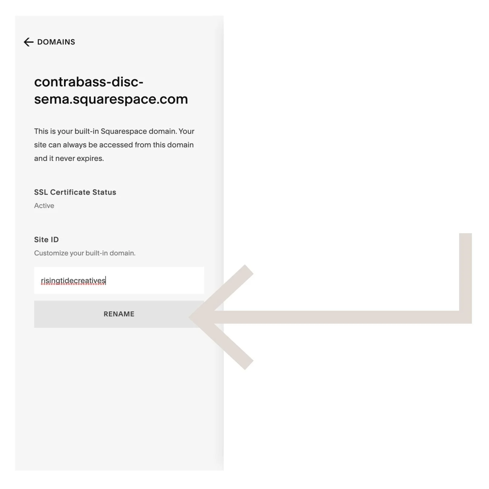 Delete text and replace with new domain name