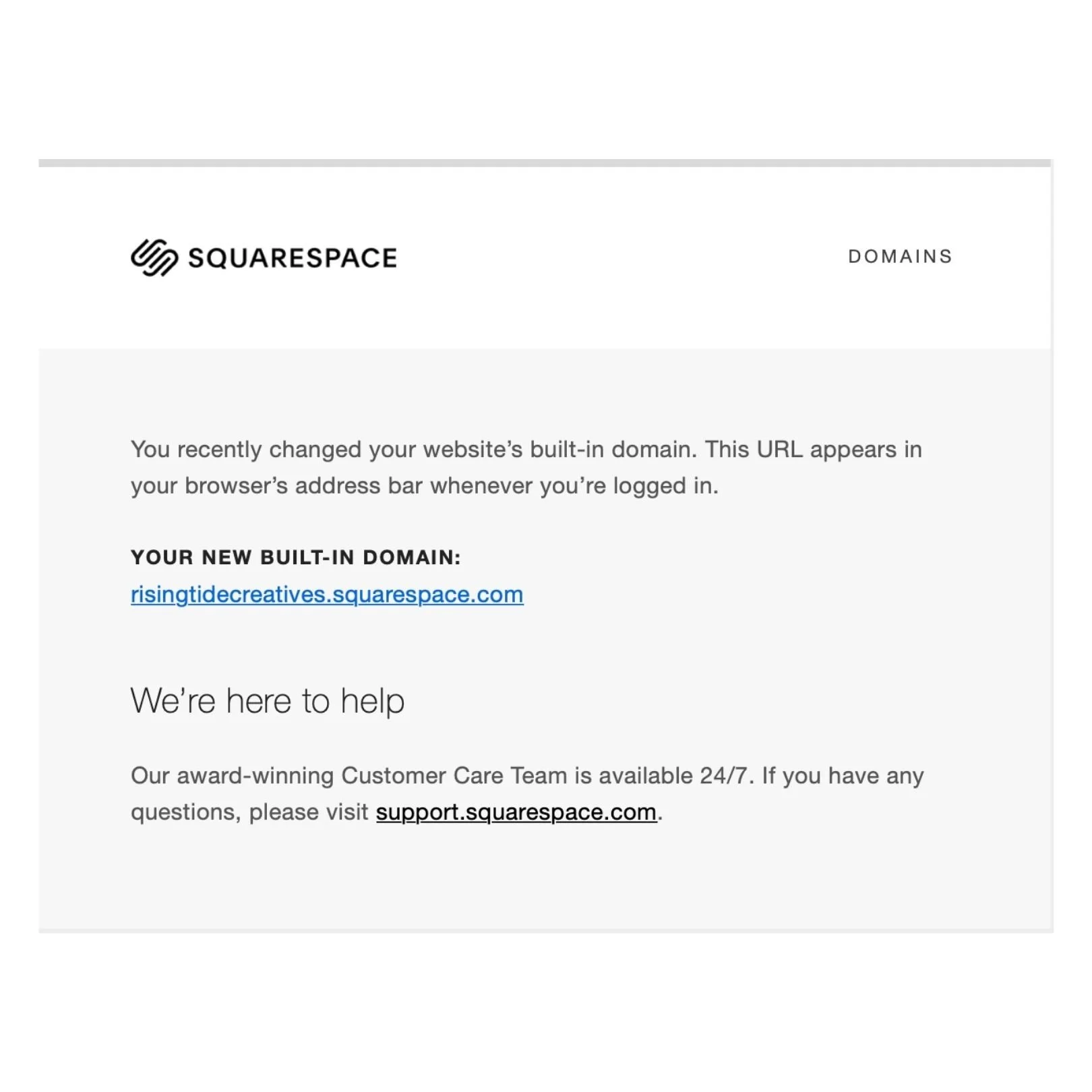 You'll also receive an email to say it's done!