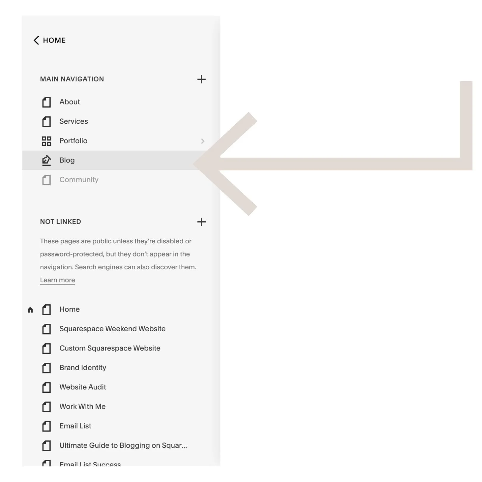 Select your blog or portfolio collection