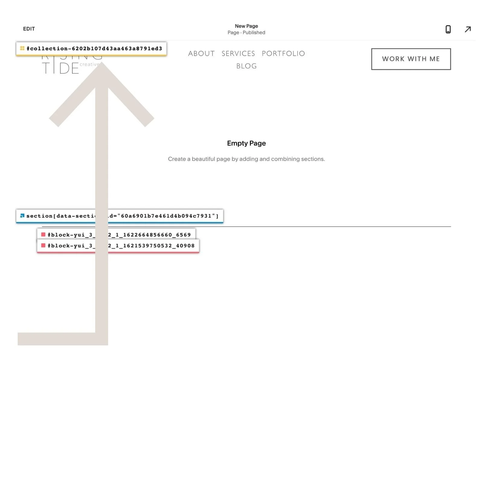 Grab the Page Collection ID (Click on the Yellow Box to Copy)