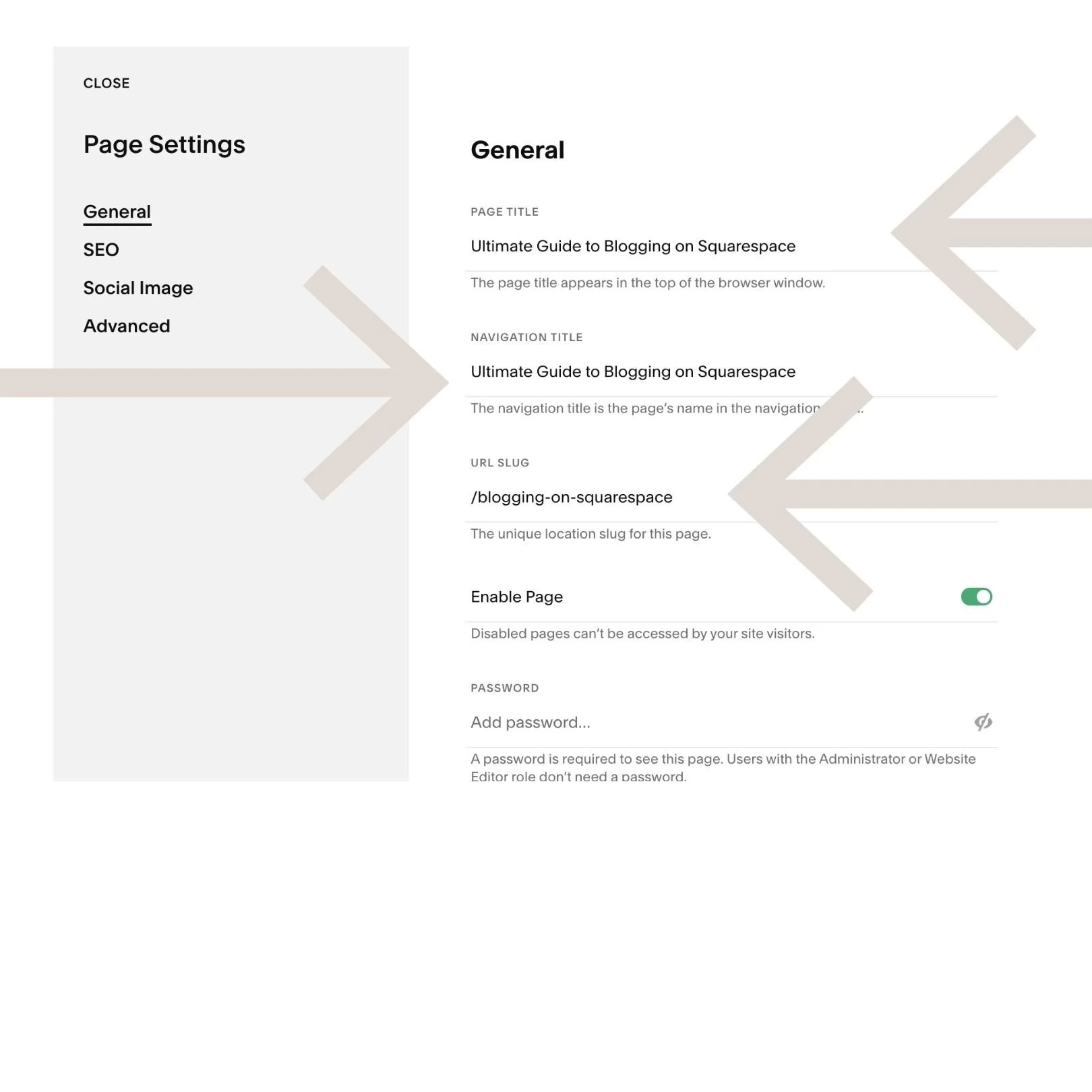 Update page title and url