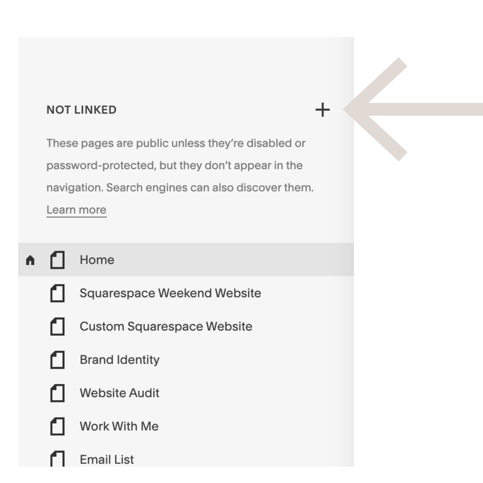 Add a blog collection to your not linked pages