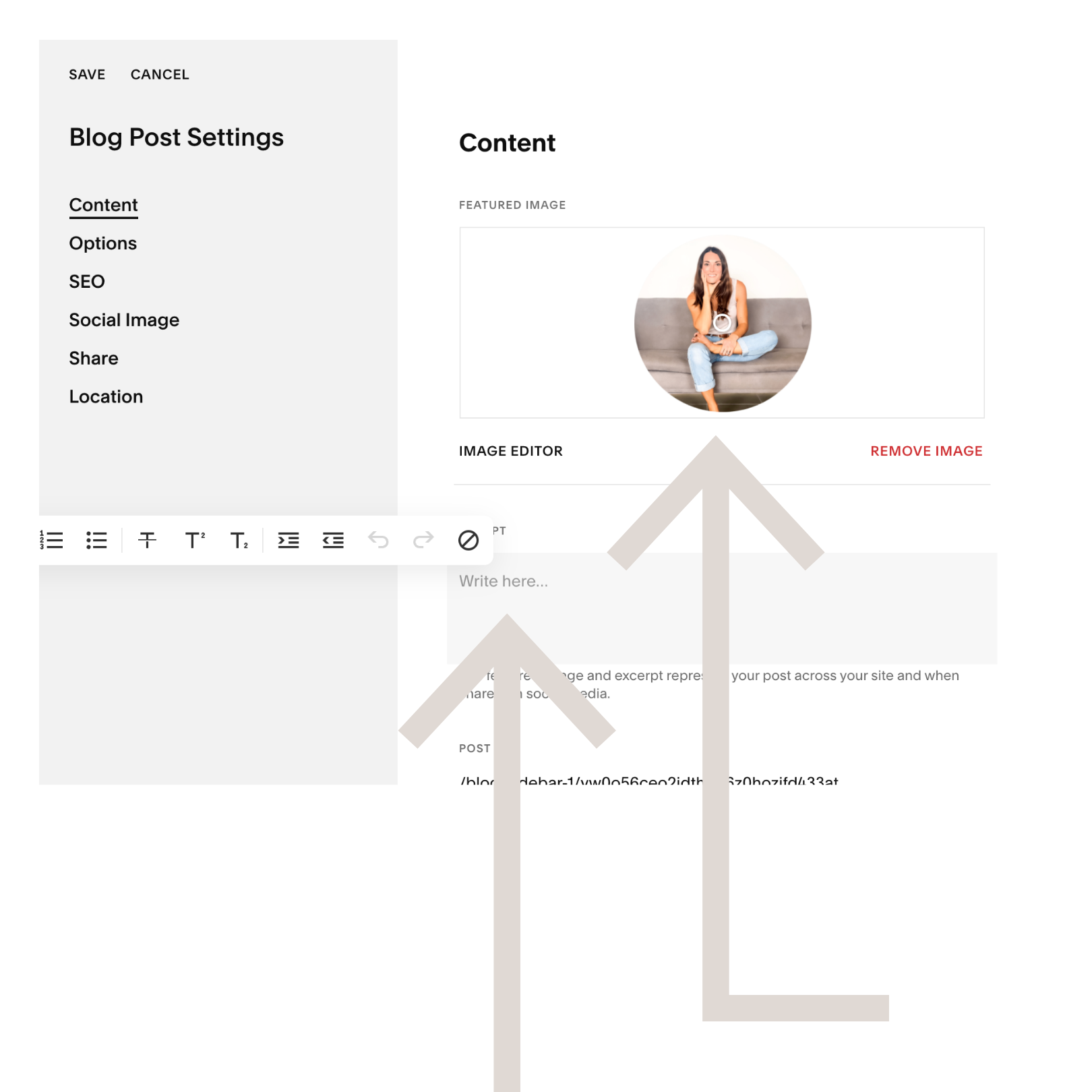 Upload the image (add an excerpt to the profile picture post if desired)