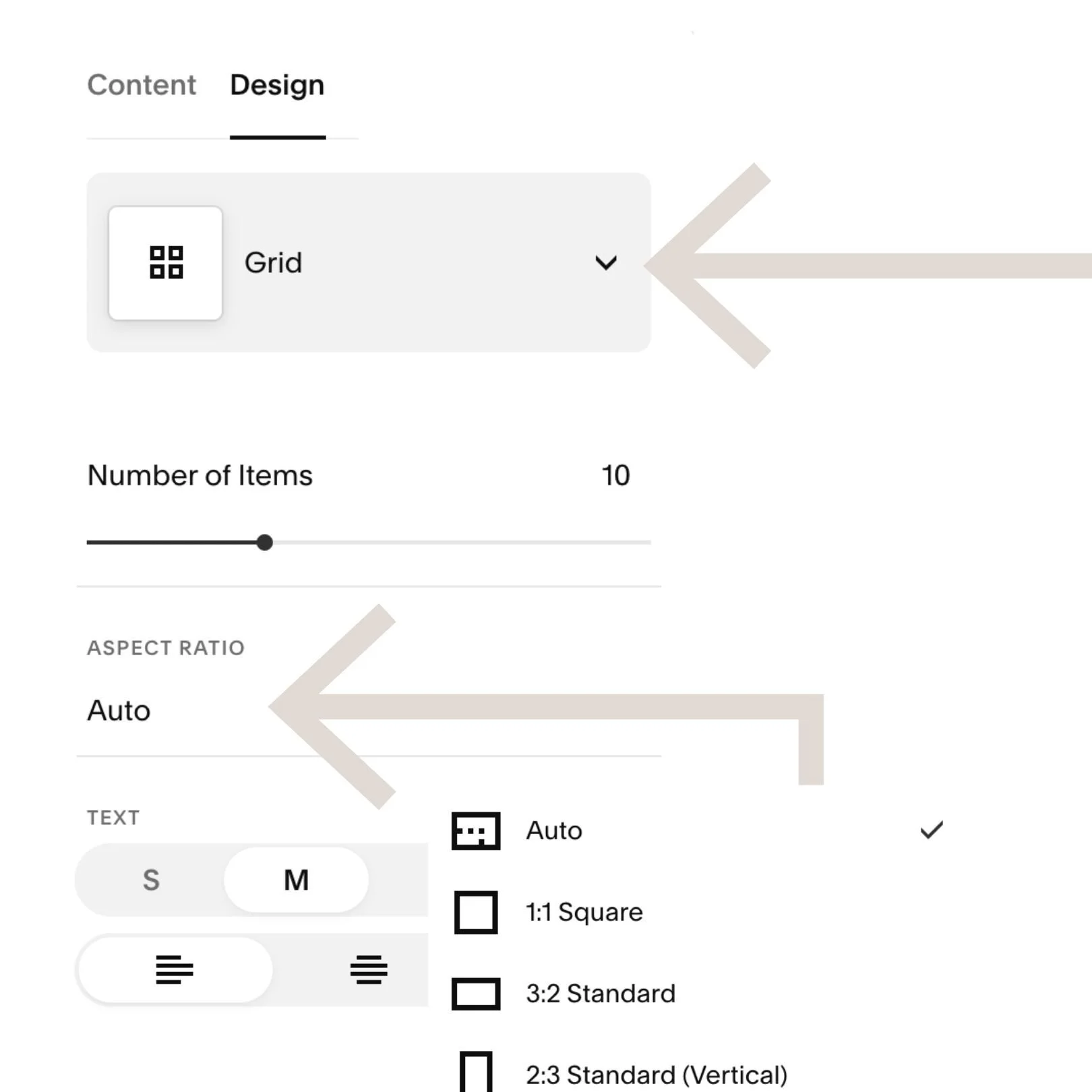 Set display to Grid