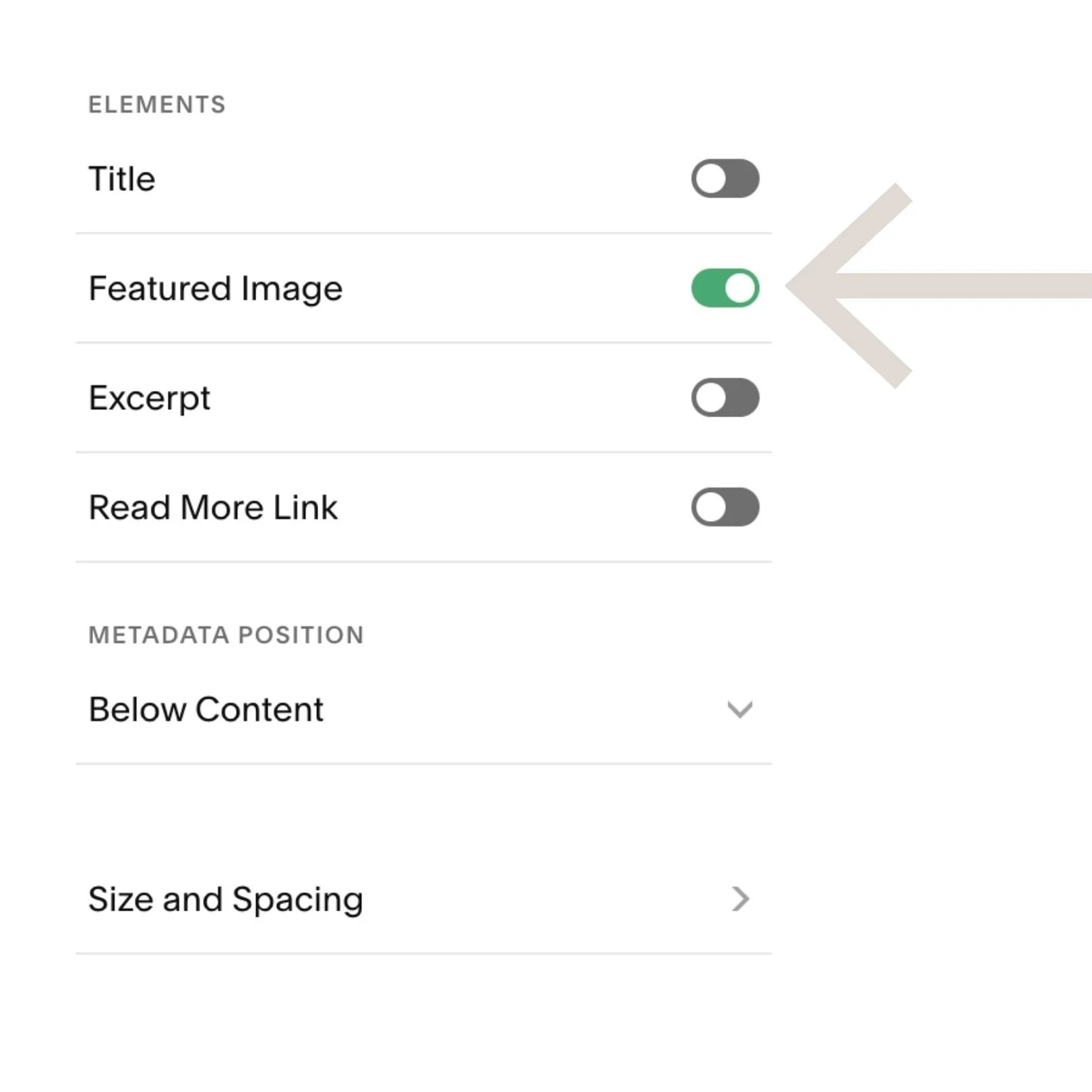 Toggle everything off except featured image (&amp; excerpt if using for your profile pic)
