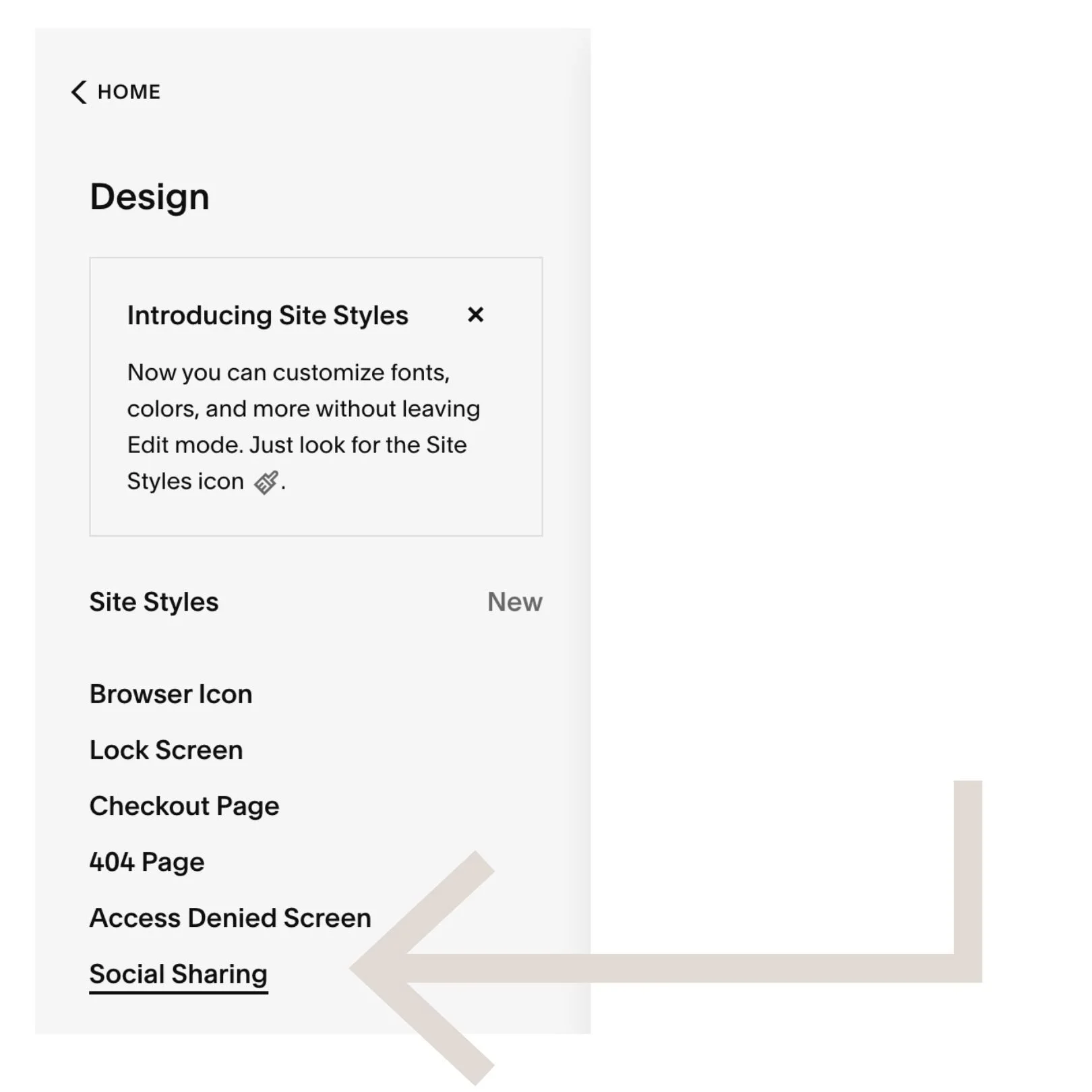 Step 2 - Click on Social Sharing