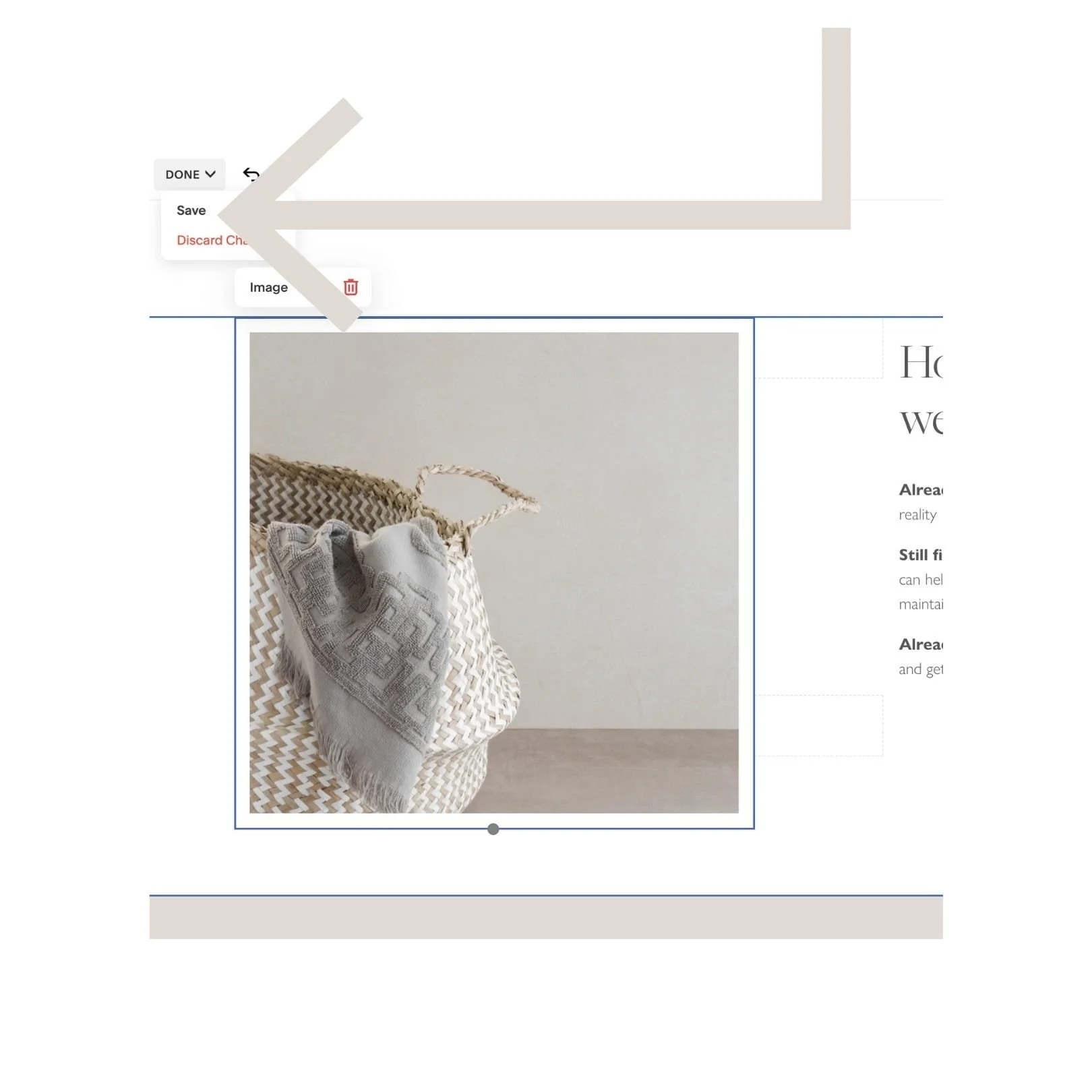 Click save on the top left of the page