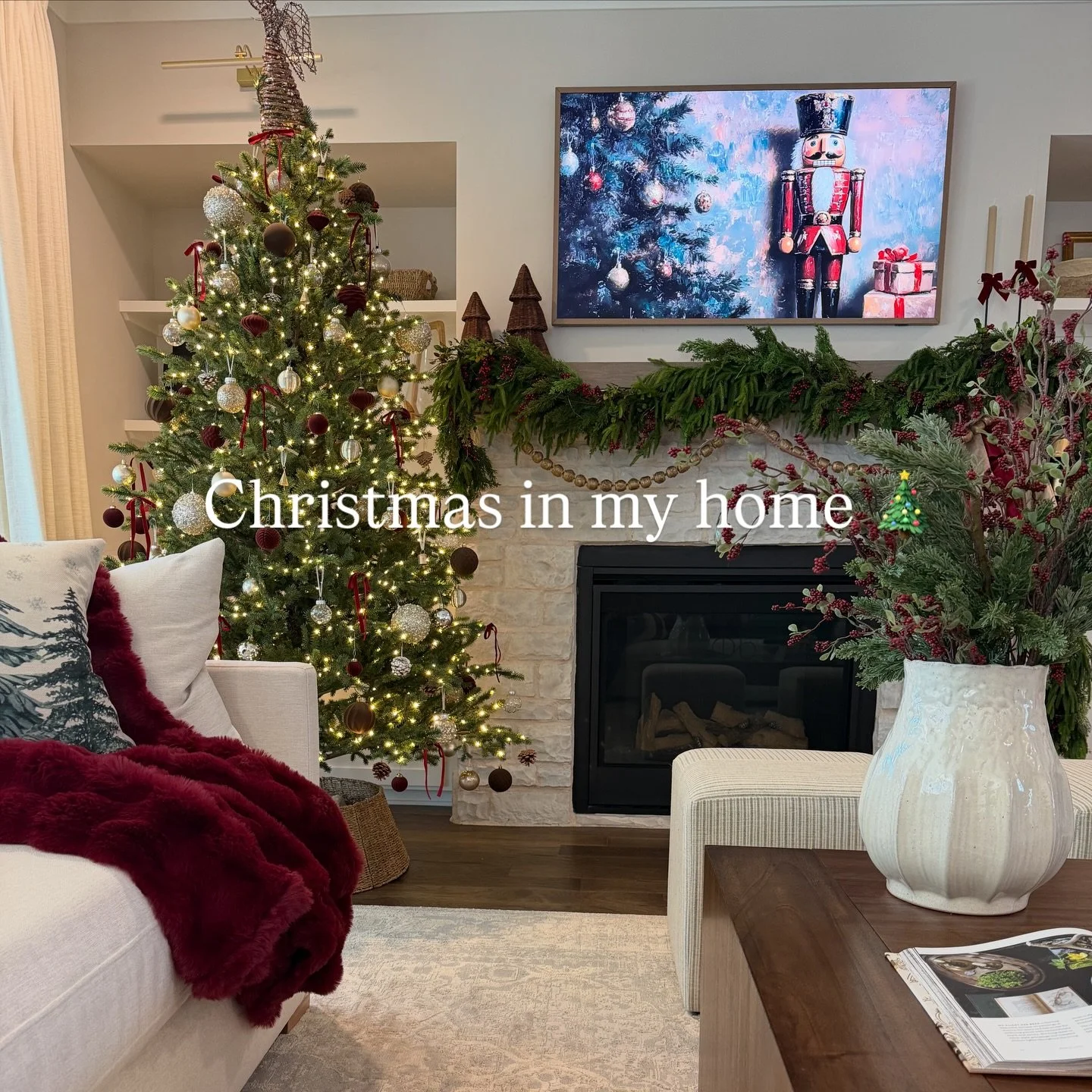 🎄Christmas in my home | comment SHOP for links! 

Showing some of my favorite spaces in my home right now! I&rsquo;m loving the deep burgundy and berries this year! And all the velvet bows! 

#christmasinspo #christmas2025 #christmasdecorations #bur