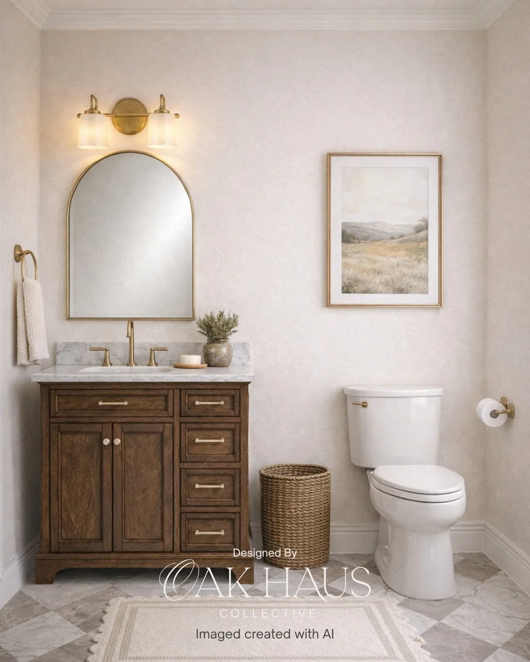 ✨I&rsquo;ve had so many of you say that a bathroom makeover was on your project list this year! I had AI help me bring my done-for-you-design to life by using all the products I curated for this Modern Classic Bathroom (scroll 👉🏻 to see my design b