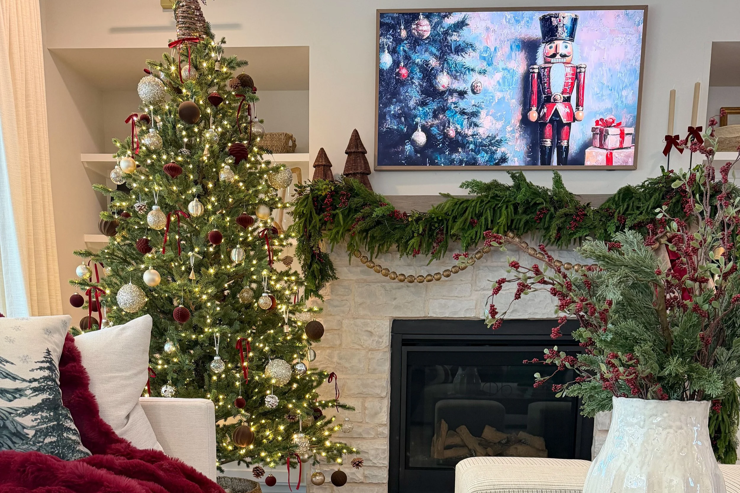 christmas scene with trending, cozy elements