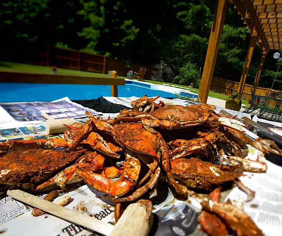 Maryland Crab Feast Paver Patio Pool Surround