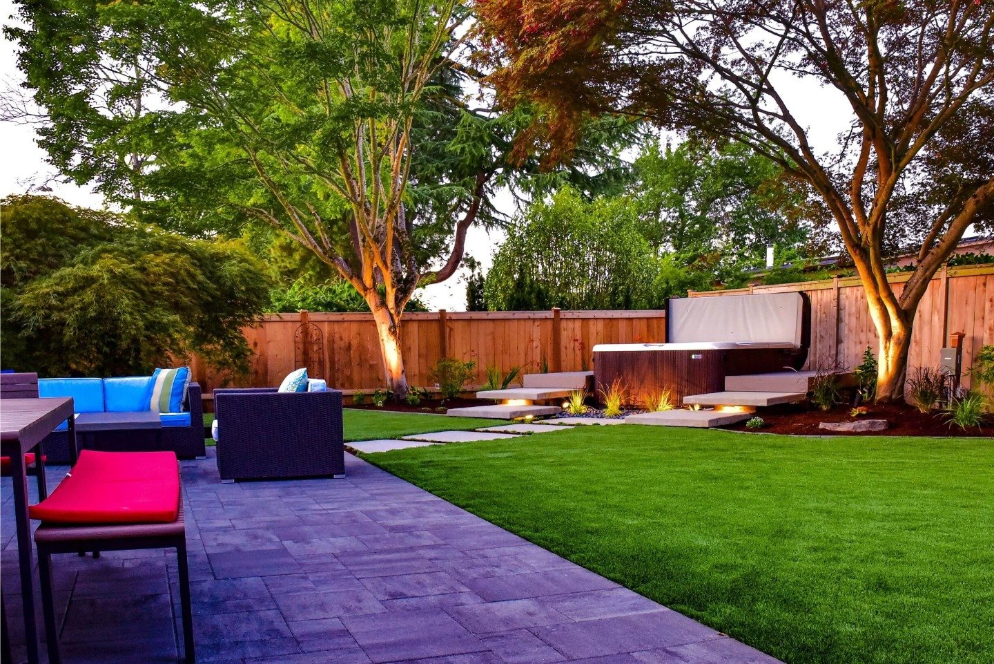 Paver patio with outdoor lightining Seattle WA