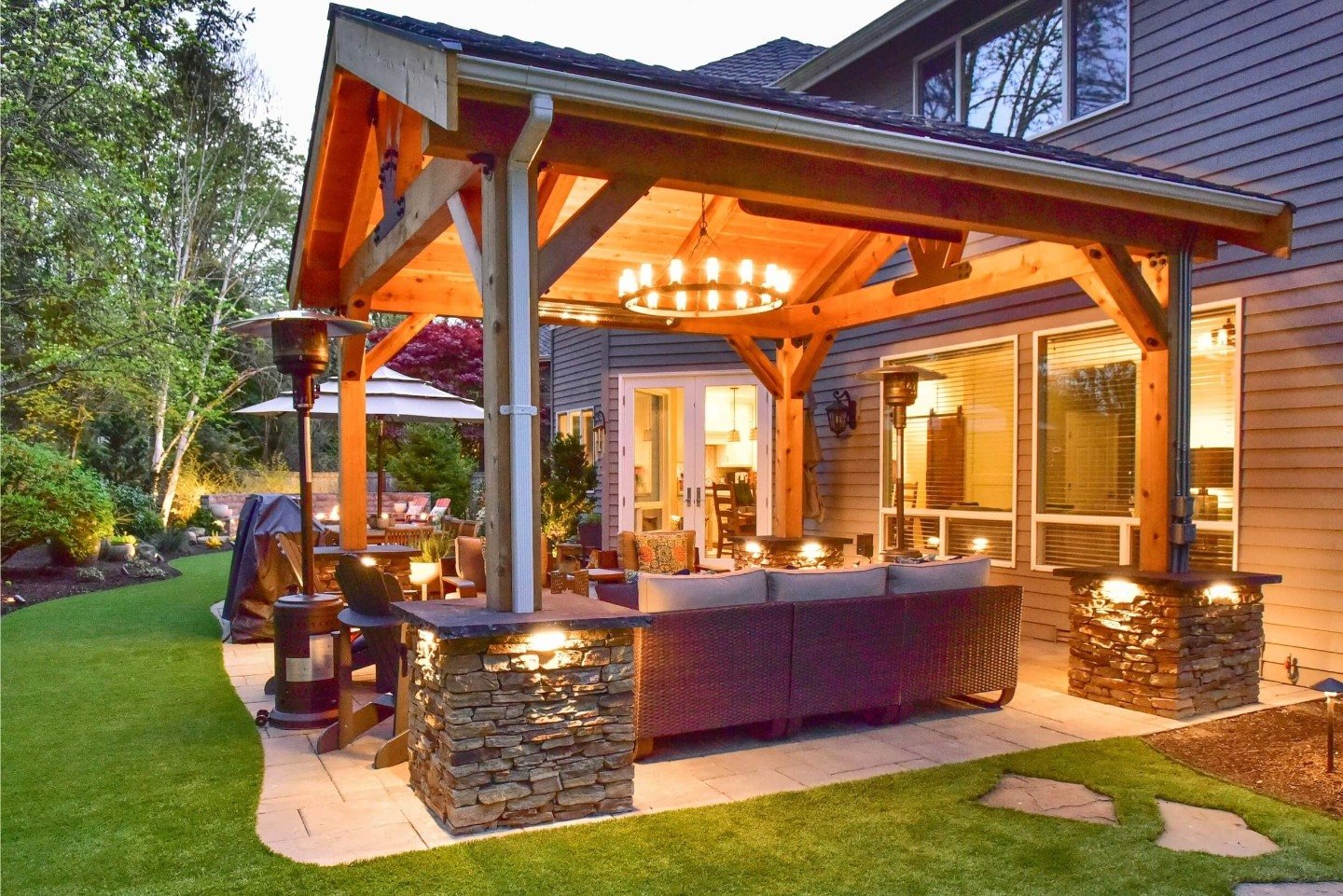 Paver patio with pavilion in Seattle, Washington