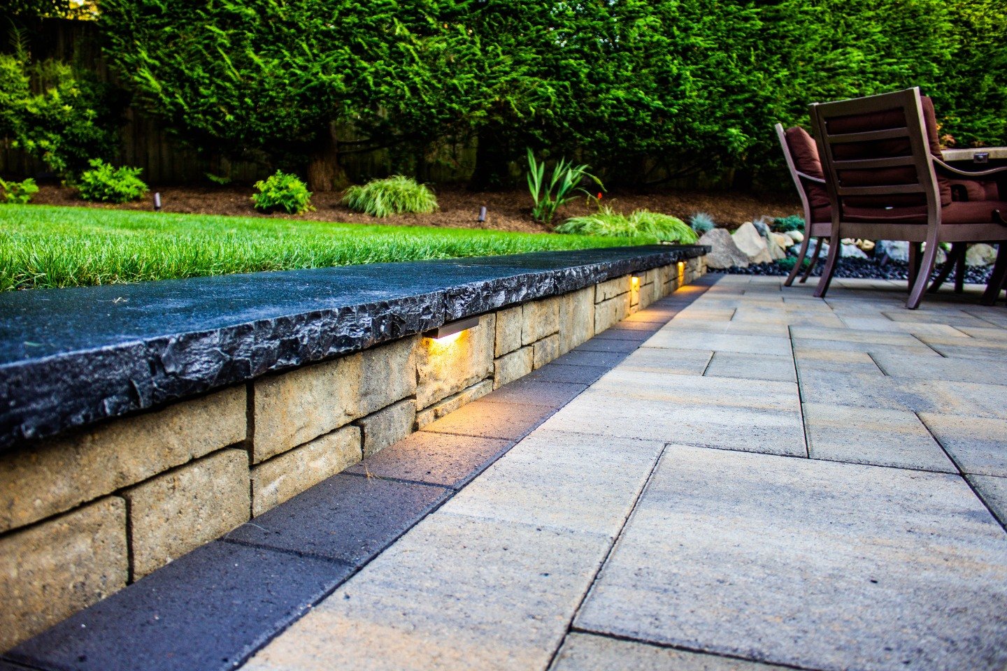 Paver patio with outdoor lightining in Issaquah WA