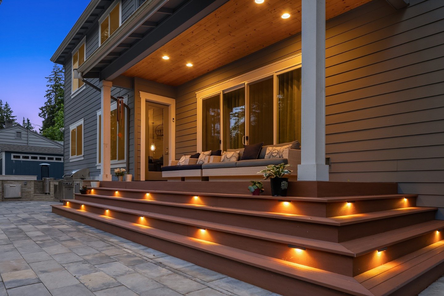 Composite deck with outdoor lightining in Bellevue, WA