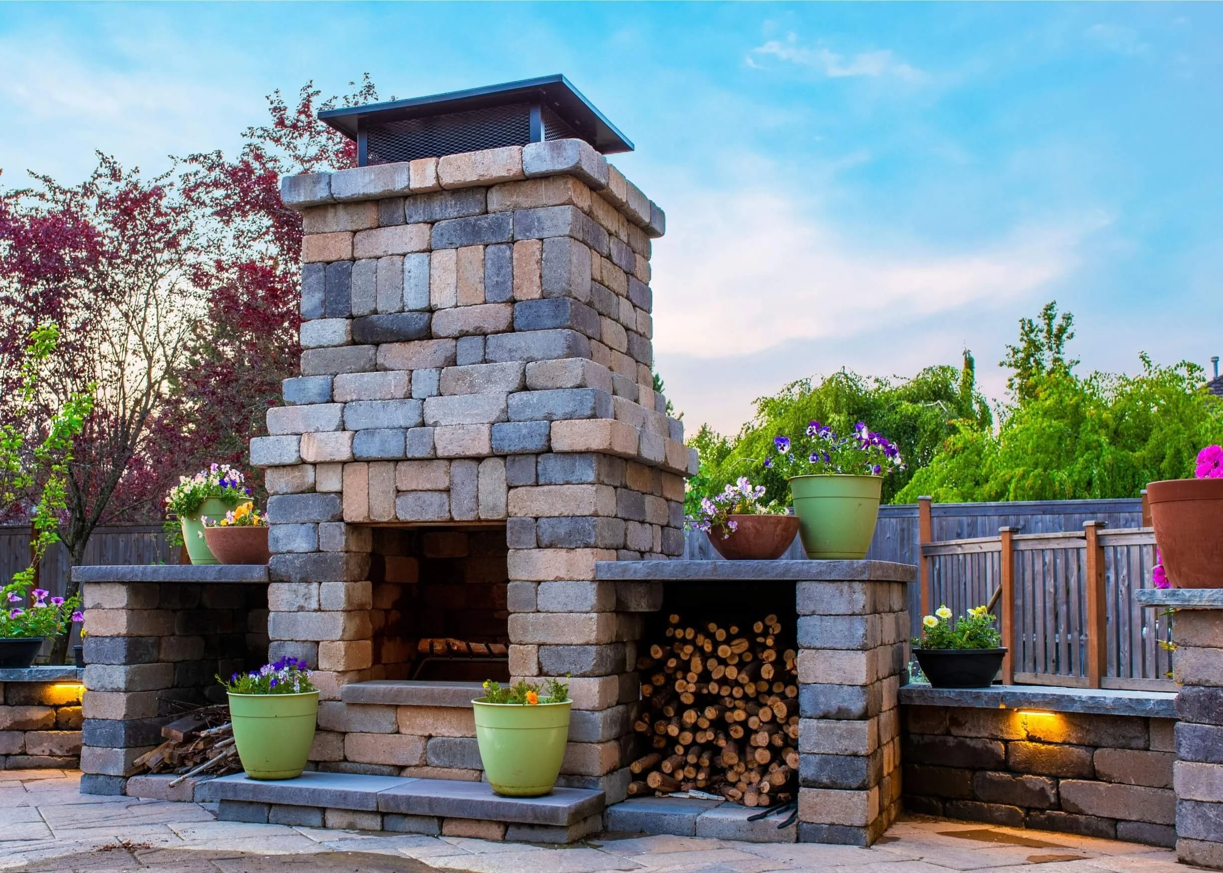Outdoor fireplace and fire pit Issaquah WA