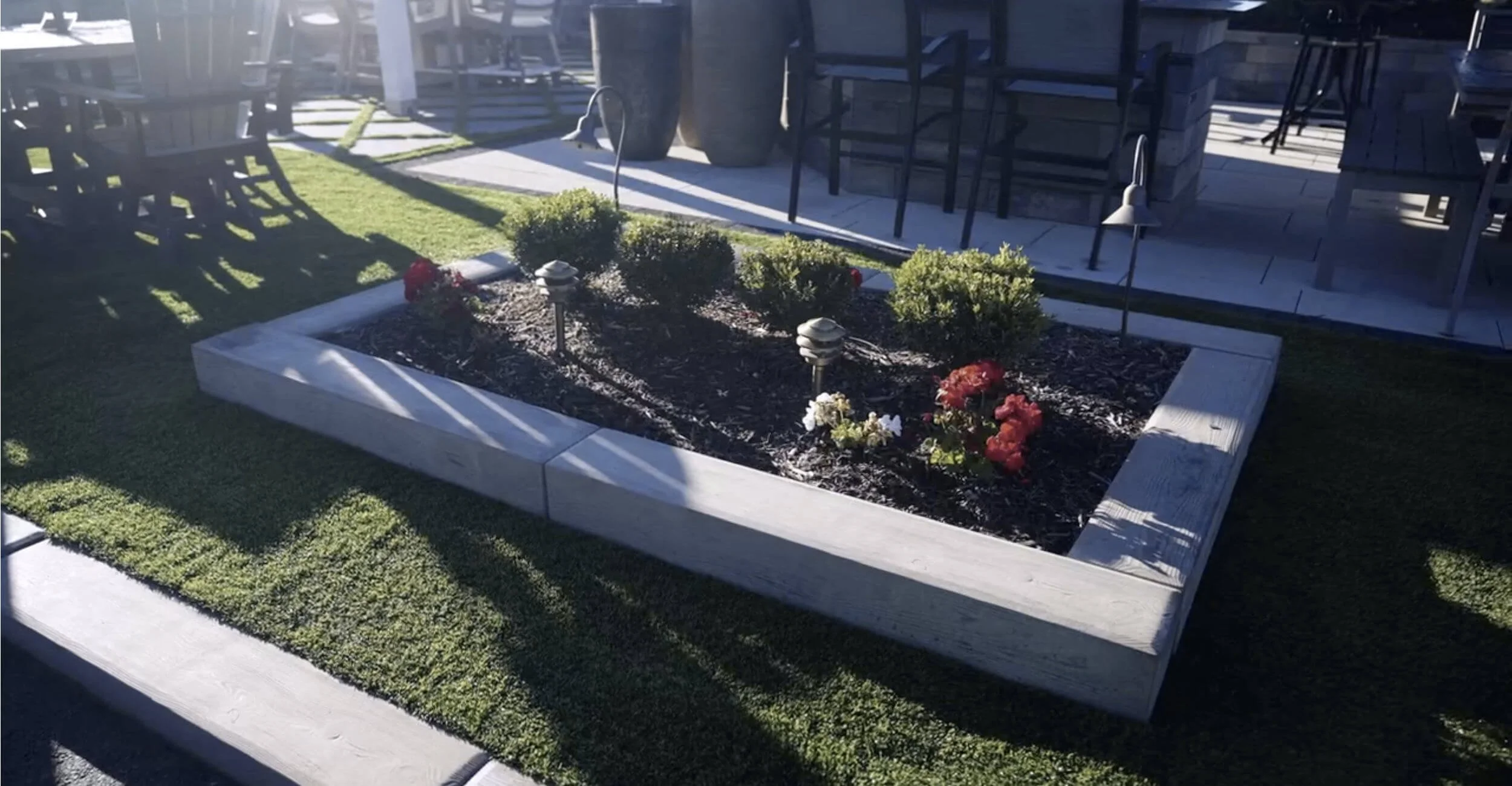 Outdoor landscaping at the outdoor living showroom in Troy, Shelby Township, and Rochester Hills, MI