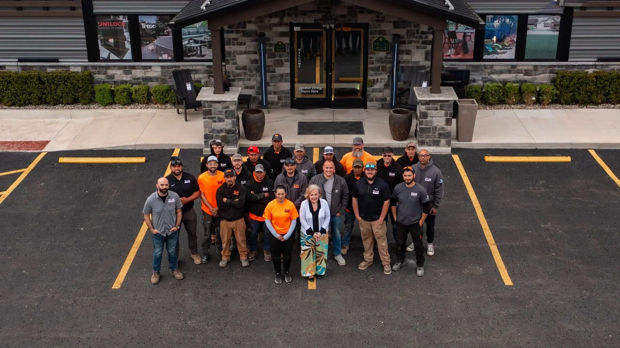 The ZLM Outdoor Living team outside the showroom in Casco, MI